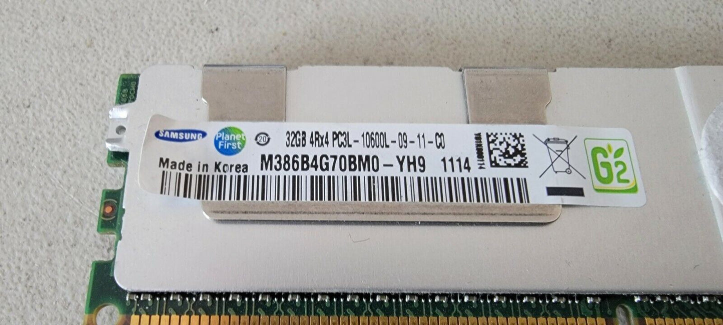 Samsung 32GB Server RAM 4Rx4 PC3L-10600L-09-11-C0 DDR3-1333 LRDIMM Quad Rank X4