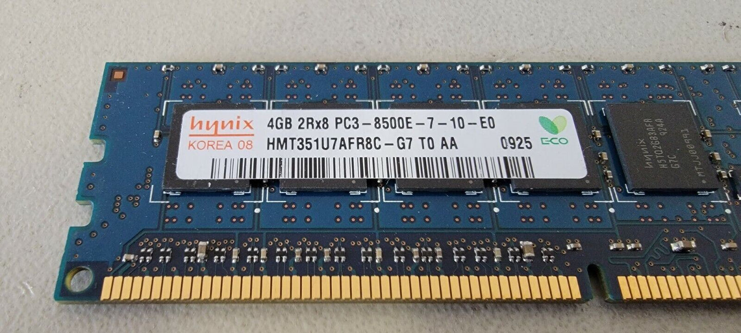 Hynix 4GB PC3-8500E DDR3-1066 ECC Unbuffered 2Rx8 HMT351U7AFR8C-G7