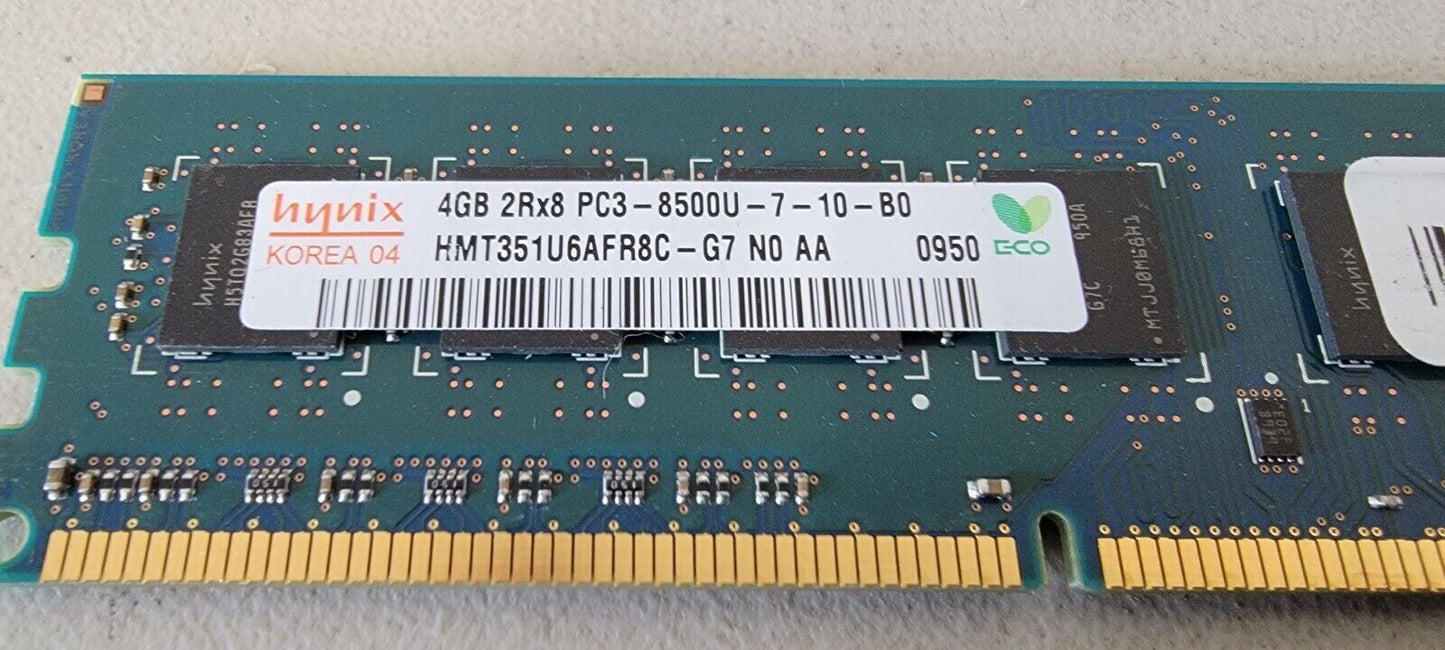 Hynix 4GB PC3-8500U DDR3-1066 ECC Unbuffered 2Rx8 HMT351U6AFR8C-G7 NO AA