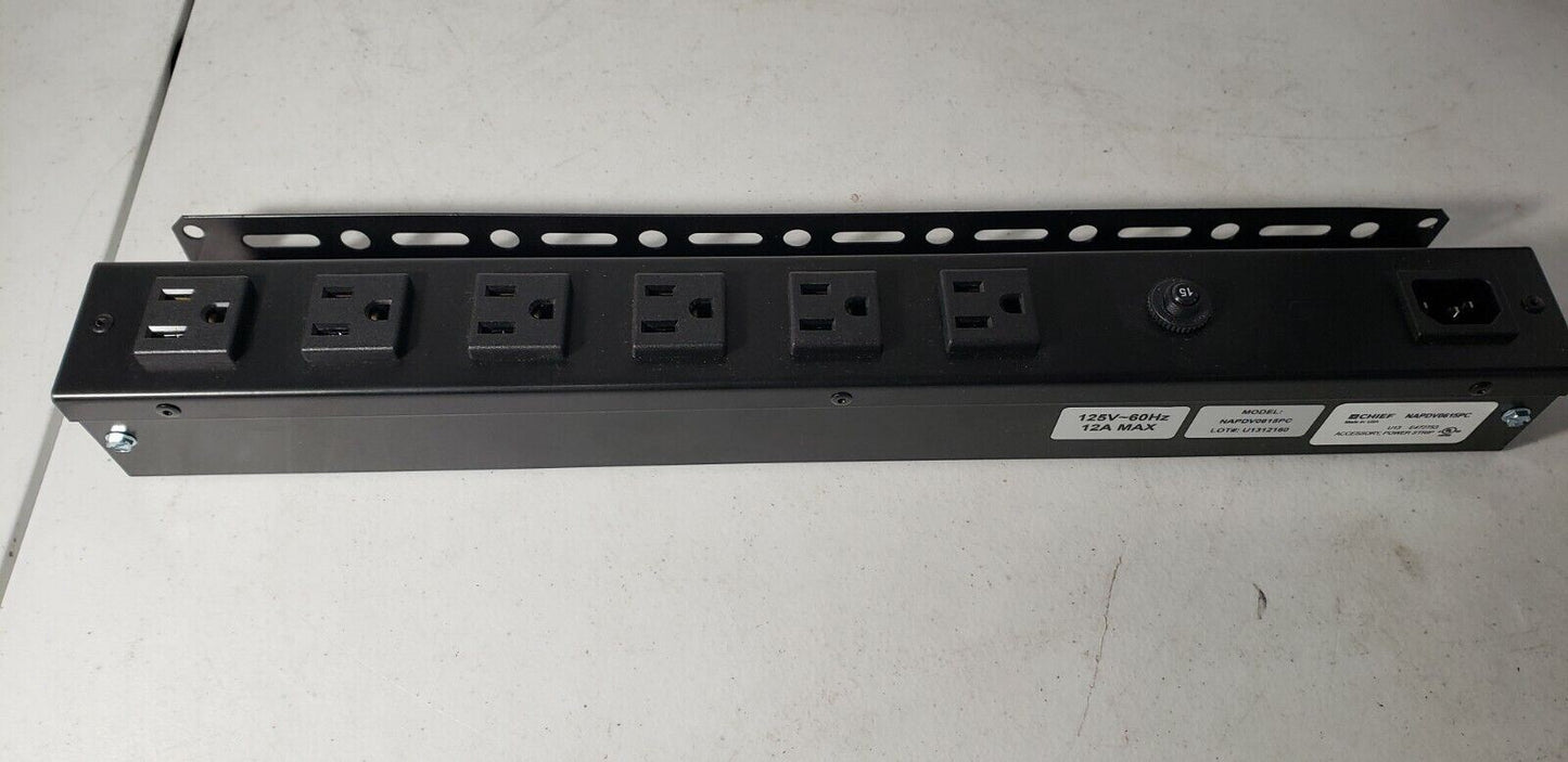 Chief NAPDV0615PC 120V PDU Power Distribution Unit 120V 12A Wall Mount Strip