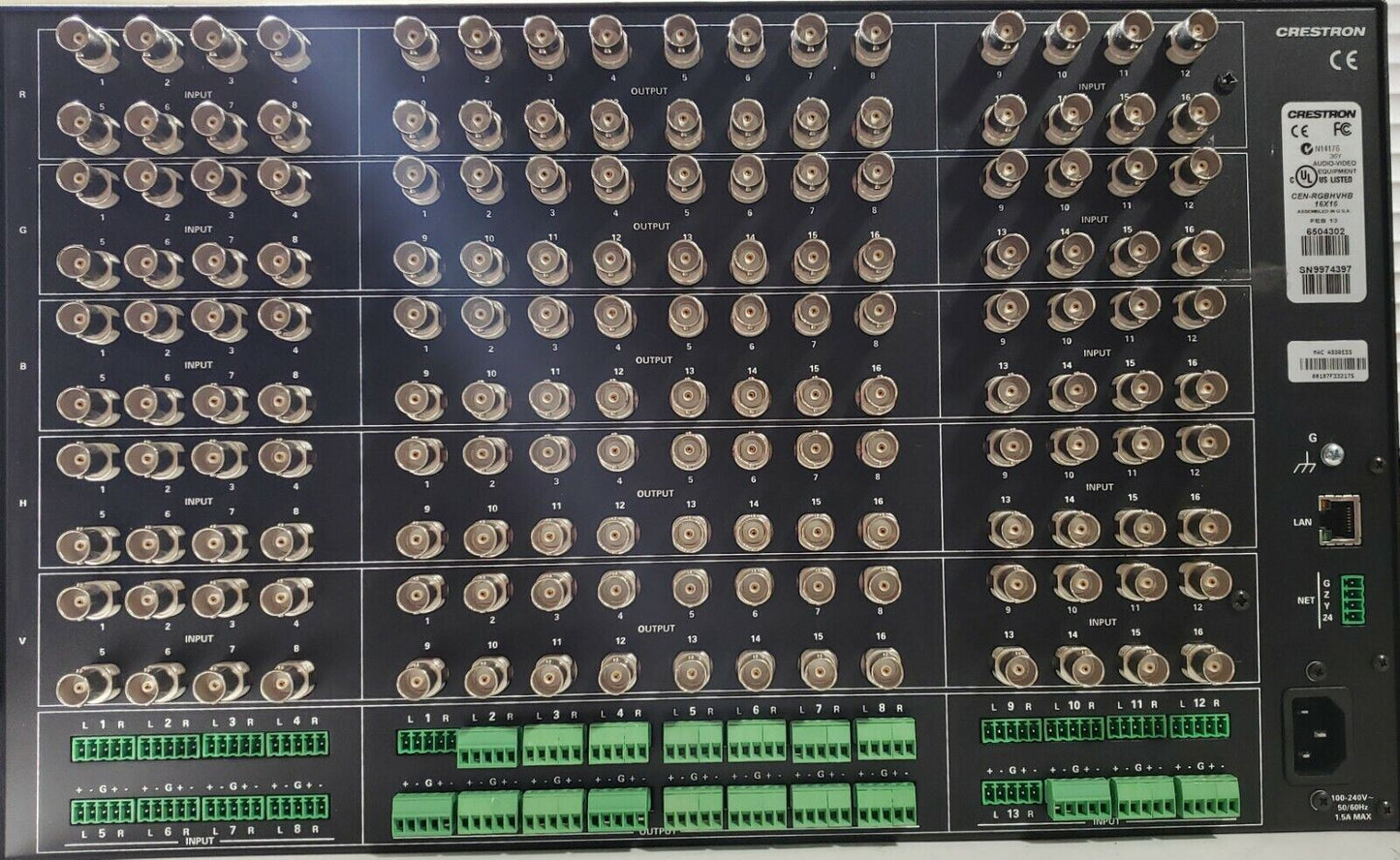 Crestron CEN-RGBHVHB16X16 Professional High-Bandwidth RGB Matrix Switcher Tested