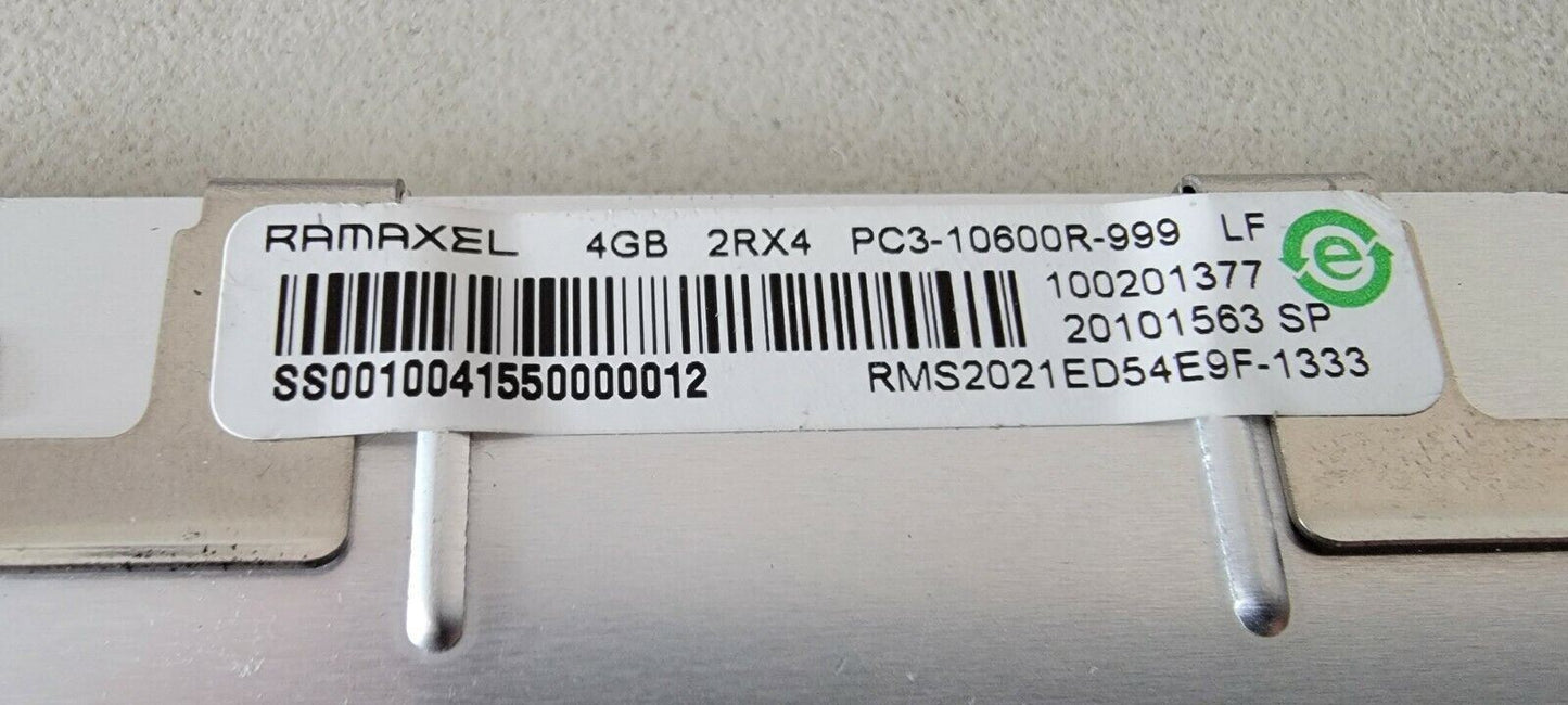 Ramaxel 4gb DDR3-1333 2Rx4 PC3-10600R-999 LF RAM DIMM RMS2021ED54E9F