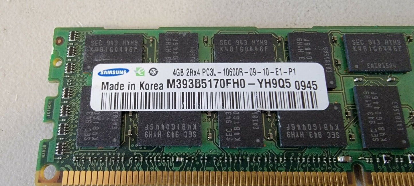 Samsung 4GB DDR3-1333 PC3L-10600R ECC Memory Module M393B5170FH0-YH9Q5