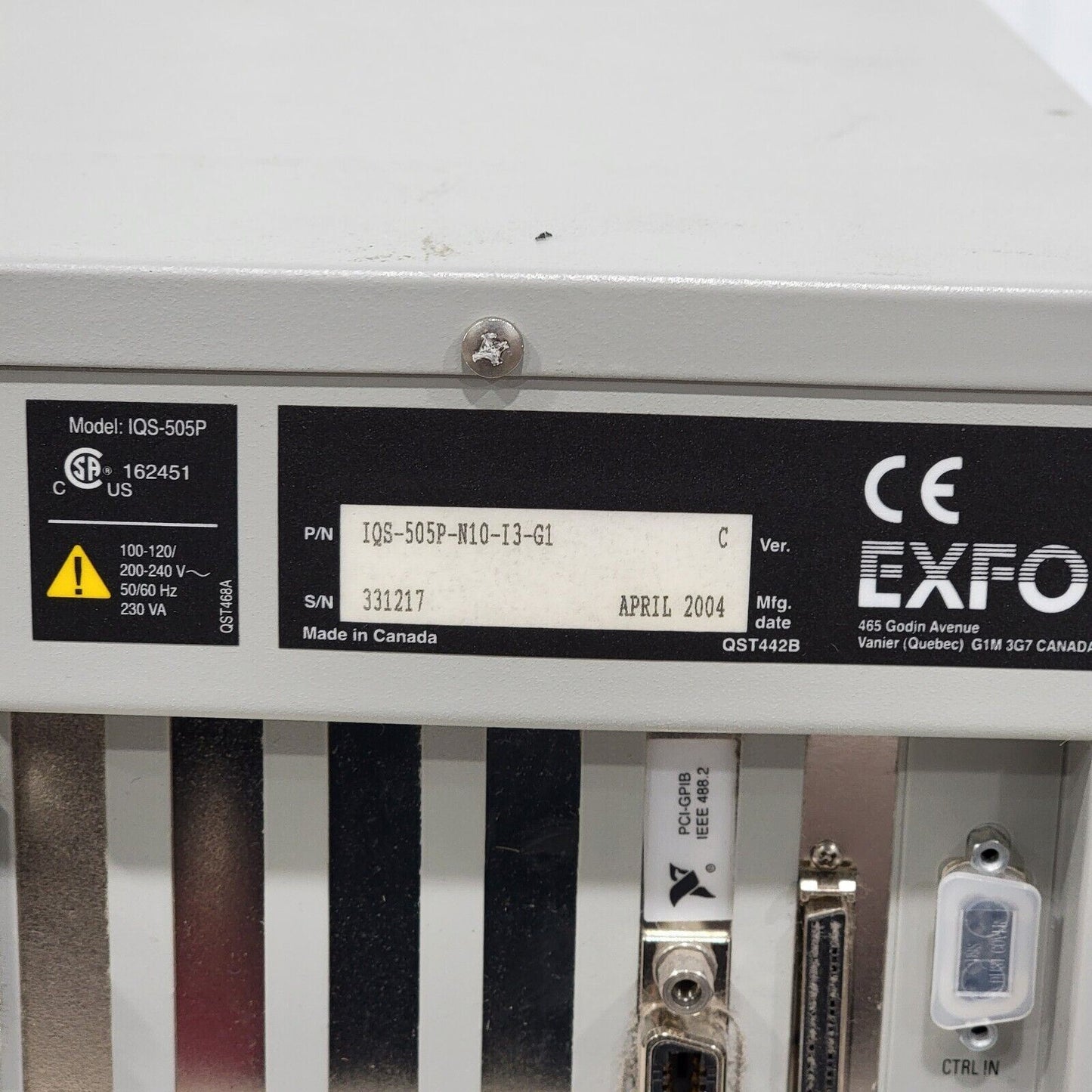 EXFO IQS-505P Intelligent Test System Mainframe Chassis IQS-505P-N10-I3-G1 READ