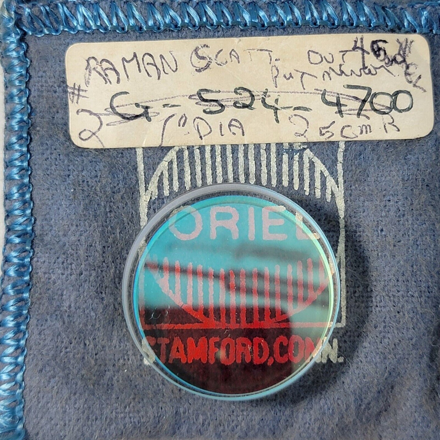Oriel Raman Concave Scattering Semitransparent Mirror 25 CMR 1" OD