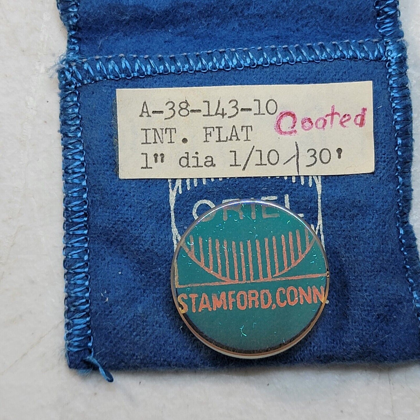 Oriel Newport A-38-143-10 Int Flat Coated 1" OD 1/10 Wavelength 30'