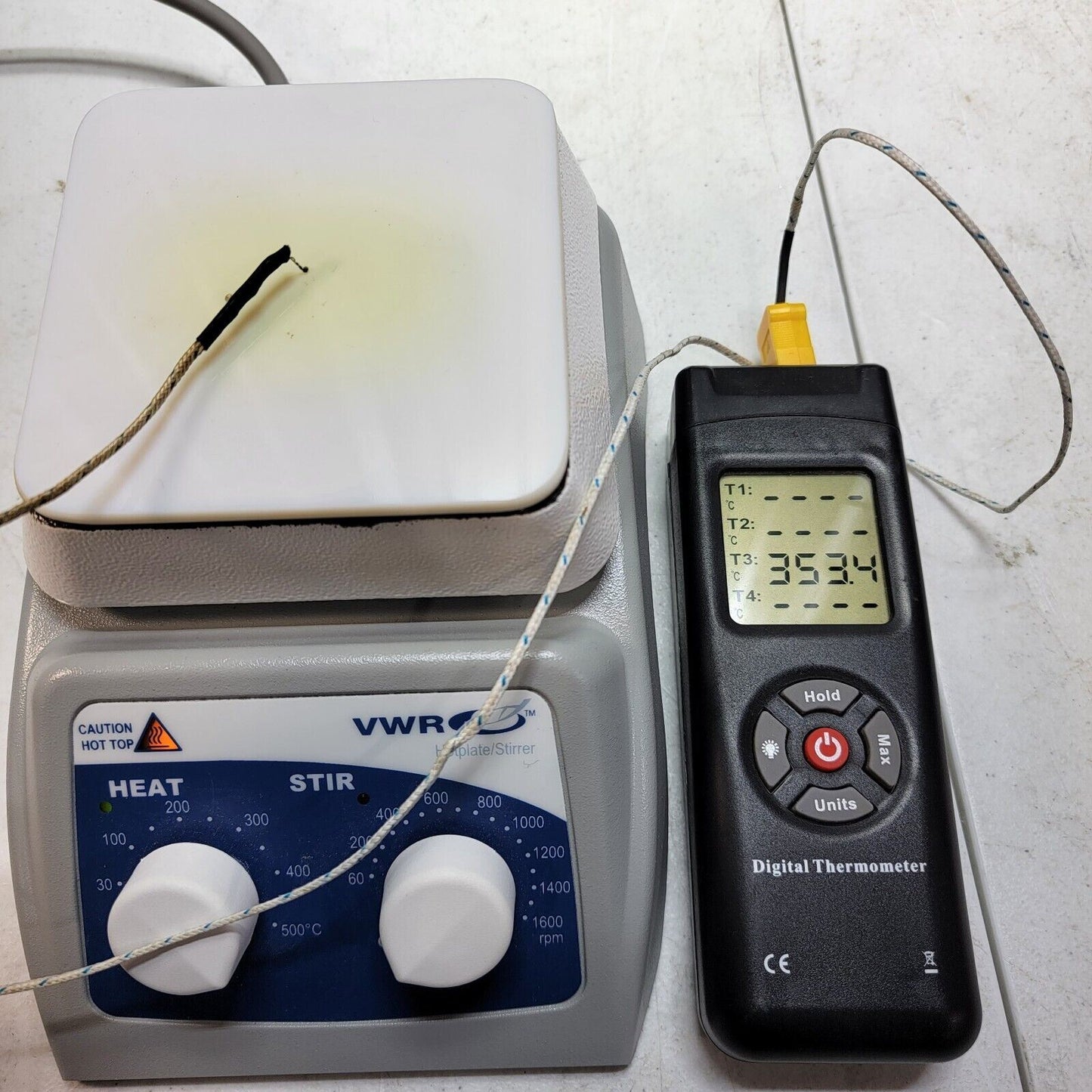 Tested- VWR 400W 120v Stirrer/Hotplate 12365-346 500°C 4"x4"