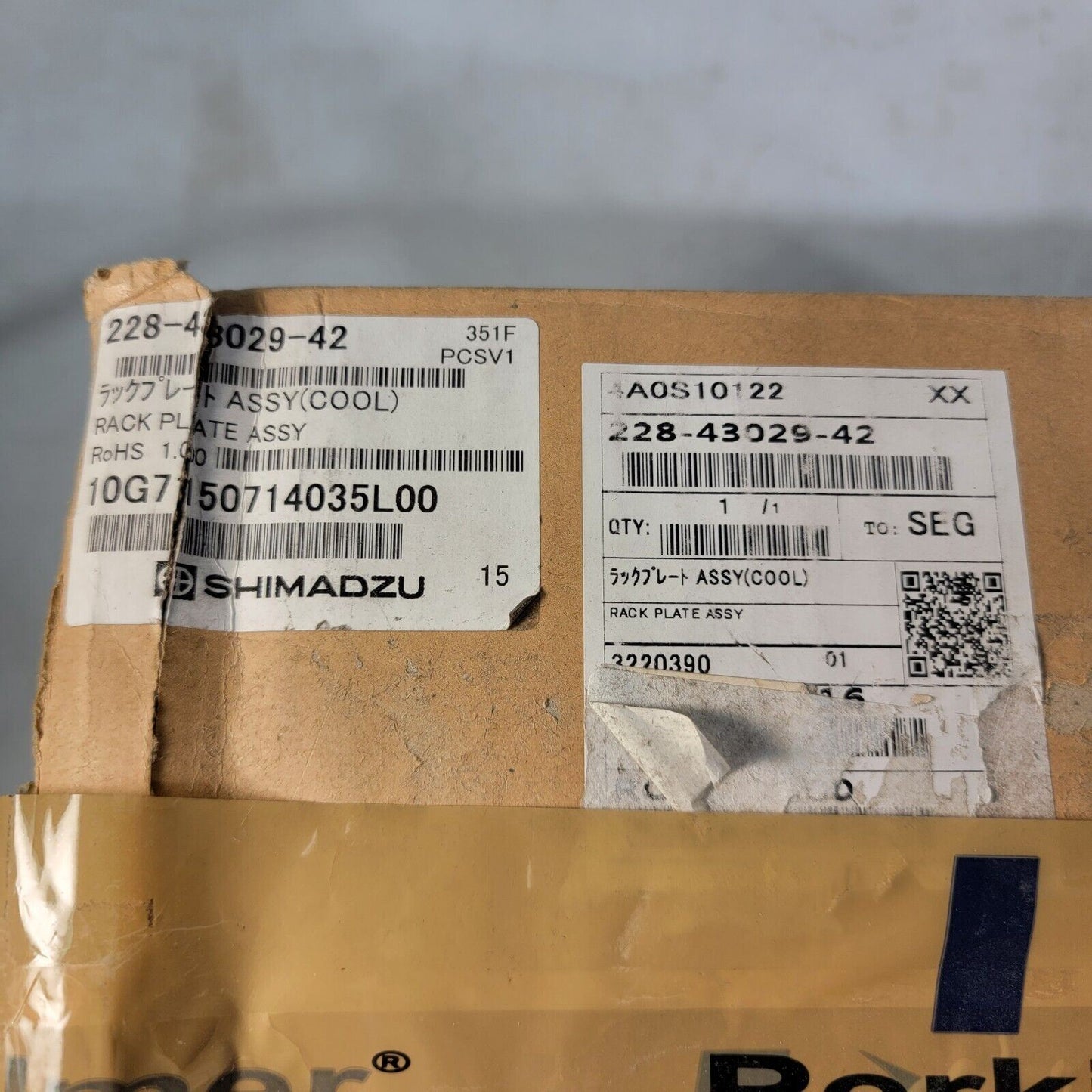 Rack Plate Assembly For Schimadzu PerkinElmer Heater Cooler FemoTec 90037