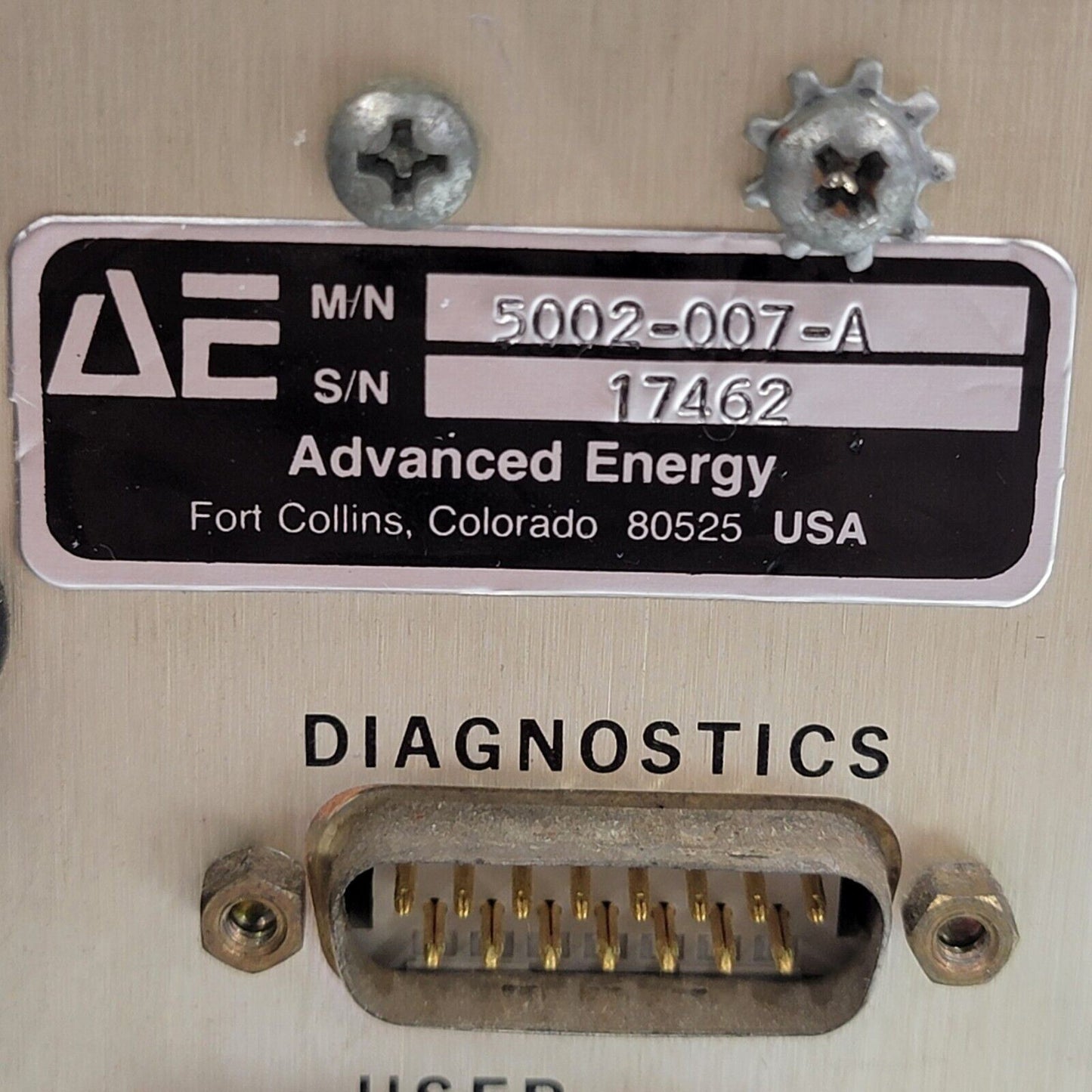 Advanced Energy AE RFX-600 RF Power Generator P/N 5002-007 A 13.56 MHz 600 Watts