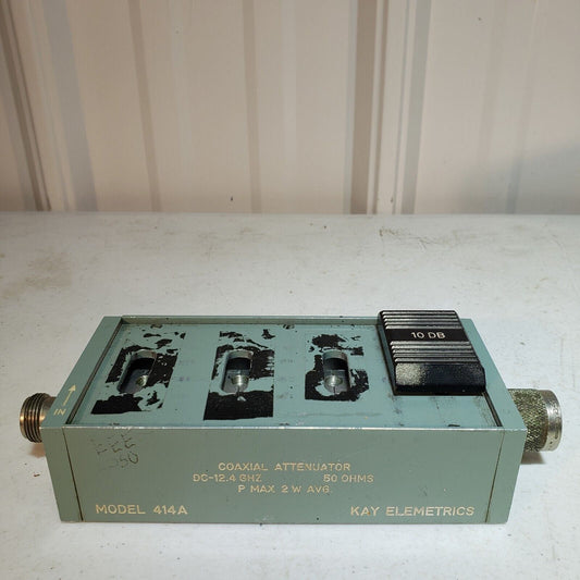 Kay Elemetrics Coaxial Attenuator 414A 50 Ohm 12.4Ghz 2W Avg