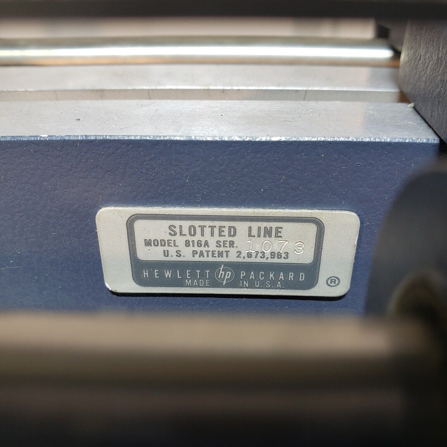 Hewlett Packard HP RF Tuning Carriage 809C and Slotted Line 1073