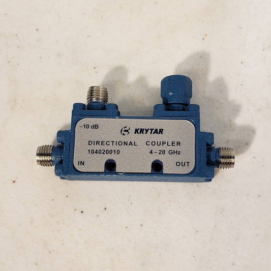 Krytar Directional Coupler 104020010 4-20GHz 10dB Coupling 20W Max Avg Power