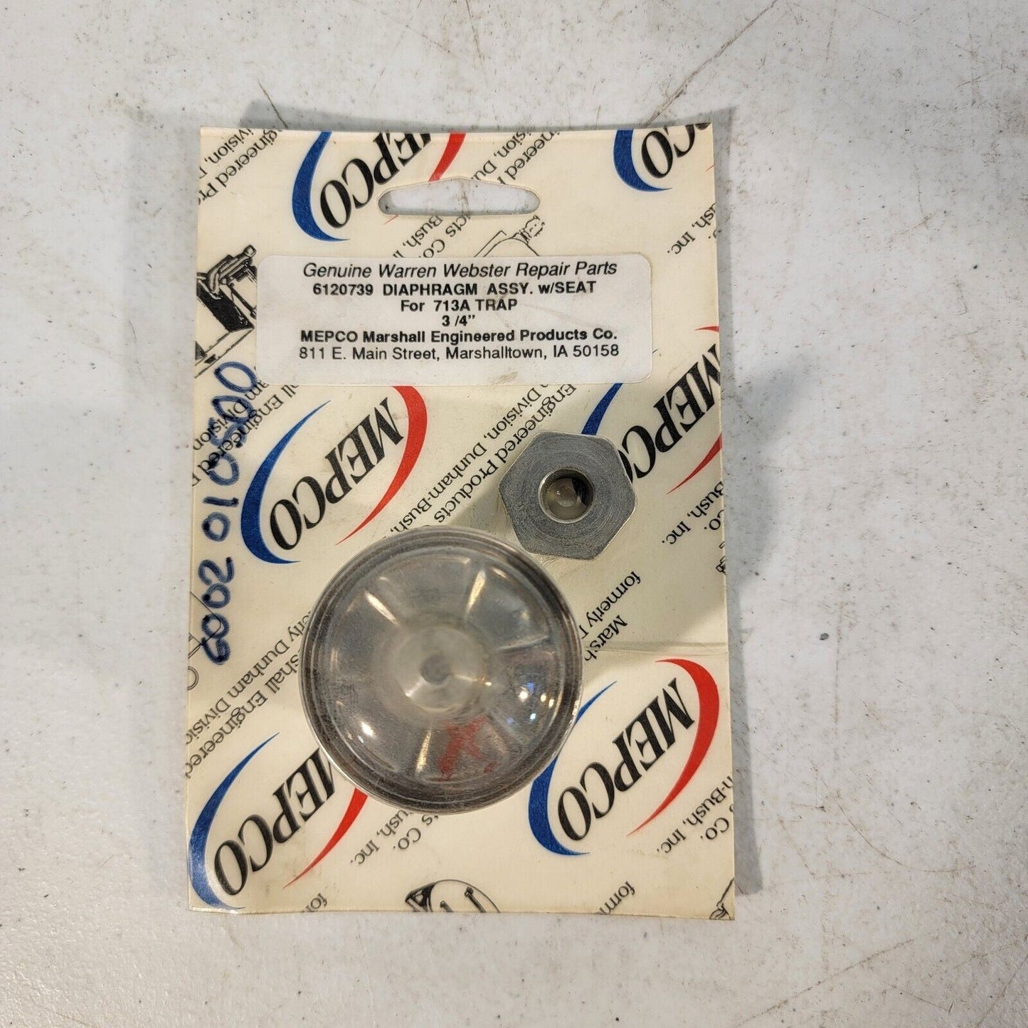Genuine Warren Webster 6120739 Diaphragm Assembly w/ Seat For 713A Trap 3/4"