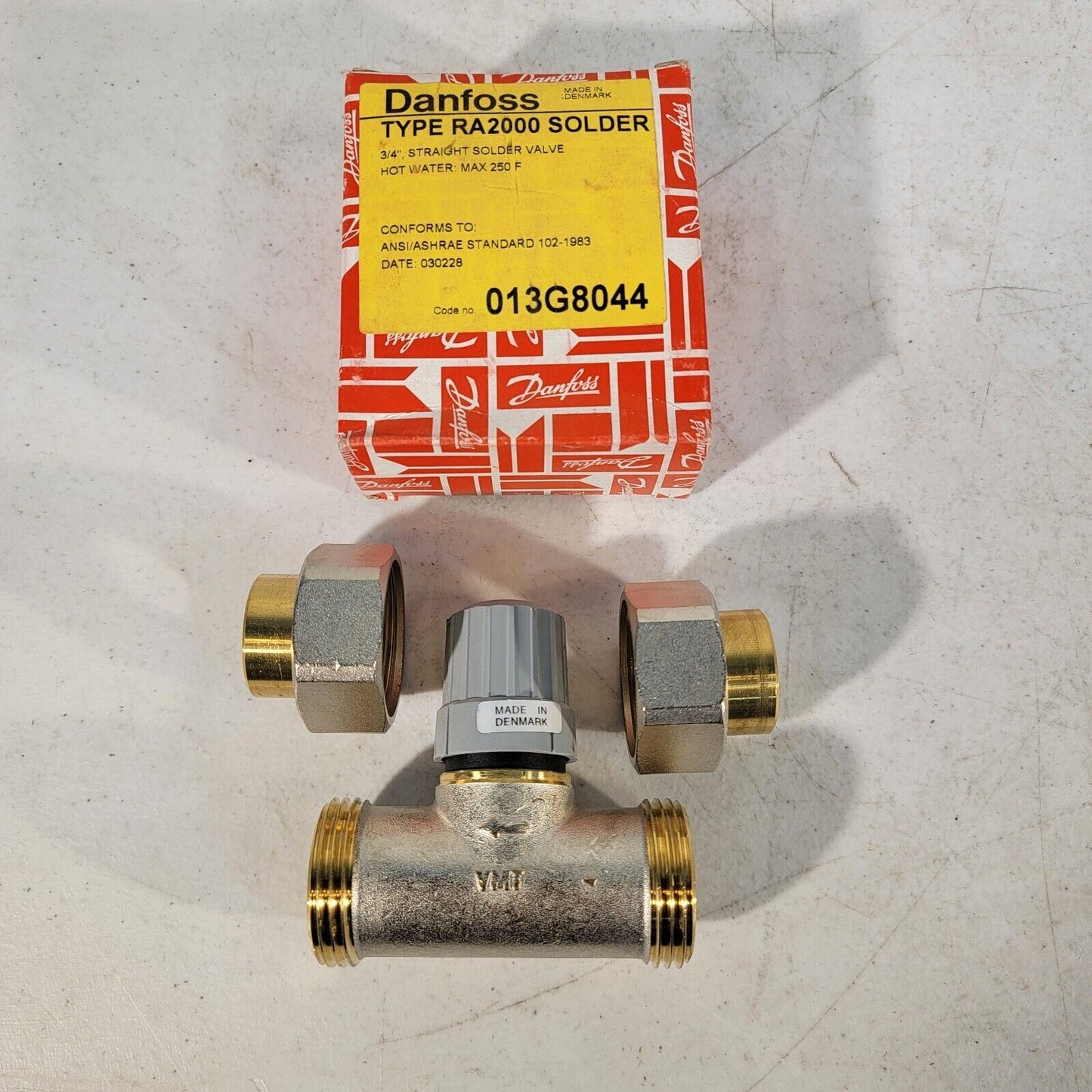 DANFOSS 013G-8044 RA2000 VALVE BODY SIZE 3/4" CV 2.7 STRAIGHT SOLDER NEW