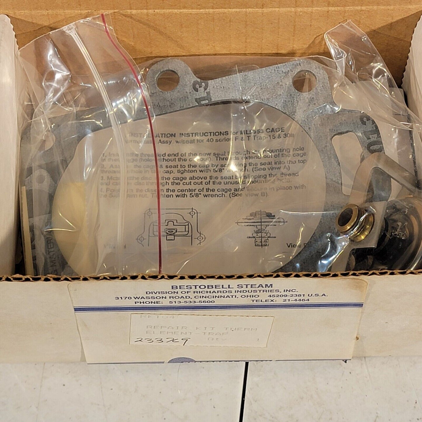 Bestobell Steam RKT04 Repair Kit Therm Element-Trap 233769