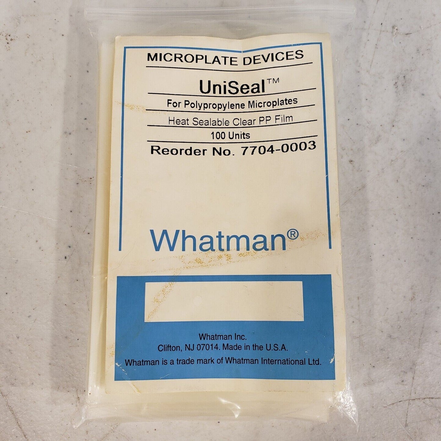 Uniseal Heat Sealable Clear PP Film 7704-0003