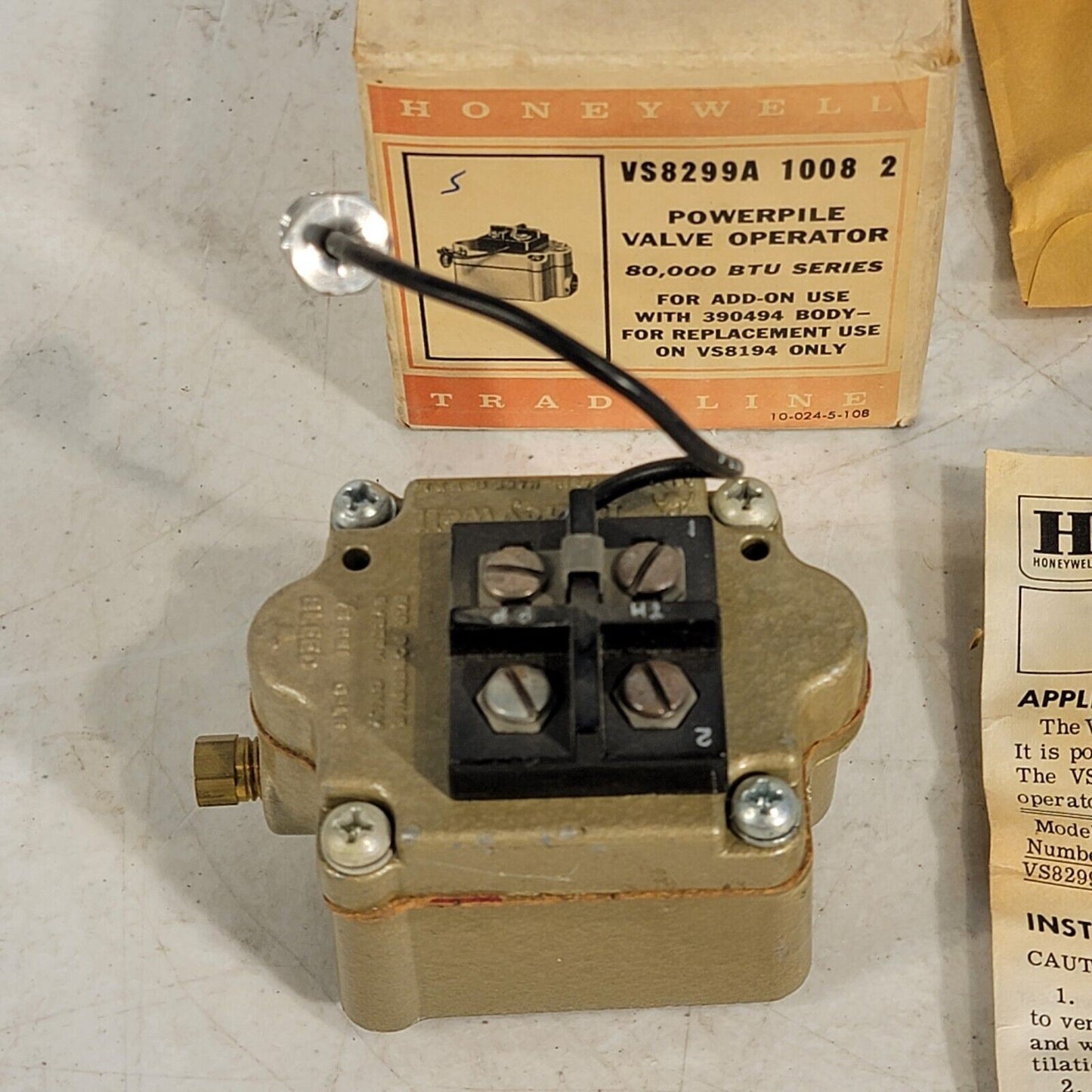 Honeywell Tradeline VS8299A 1008 2 PowerPile Valve Operator