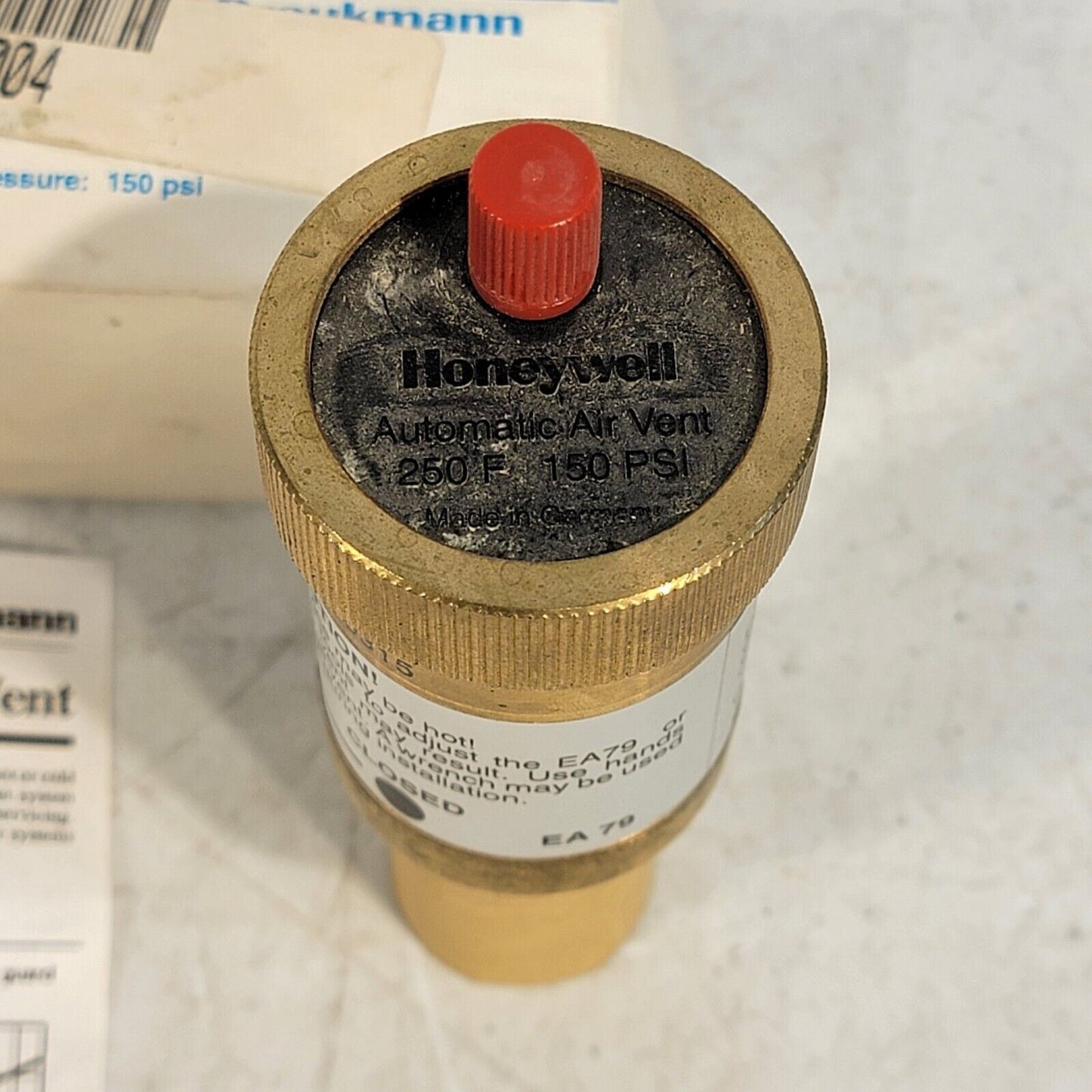 Honeywell EA79A1004 Industrial Air Vent W/ Shut Off 3/4" MNPT & 1/2" FNPT 150PSI
