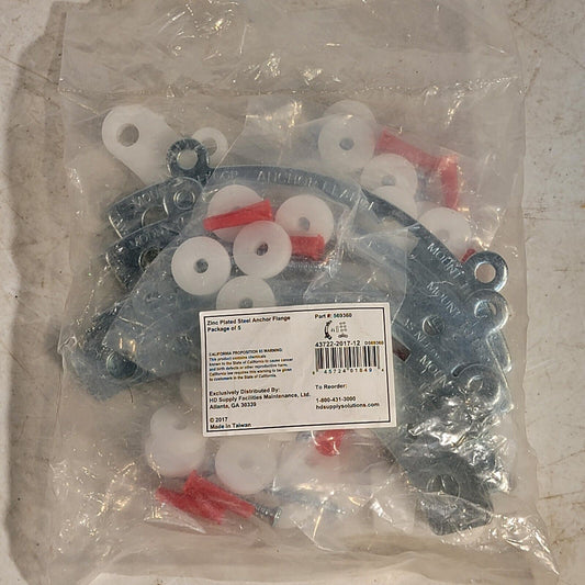 HD Supply 569360 Pack of 5, Toilet Anchor Flange TF-1 Zinc-Plated Steel