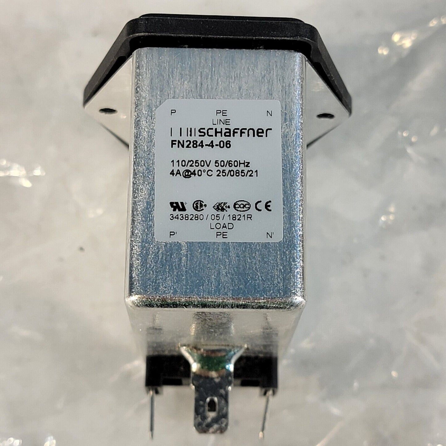Schaffner FN284-4-06 4A Power Entry Module 250v