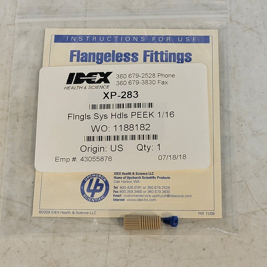 IDEX XP-283 Flangeless Headless PEEK 1/16" Fitting