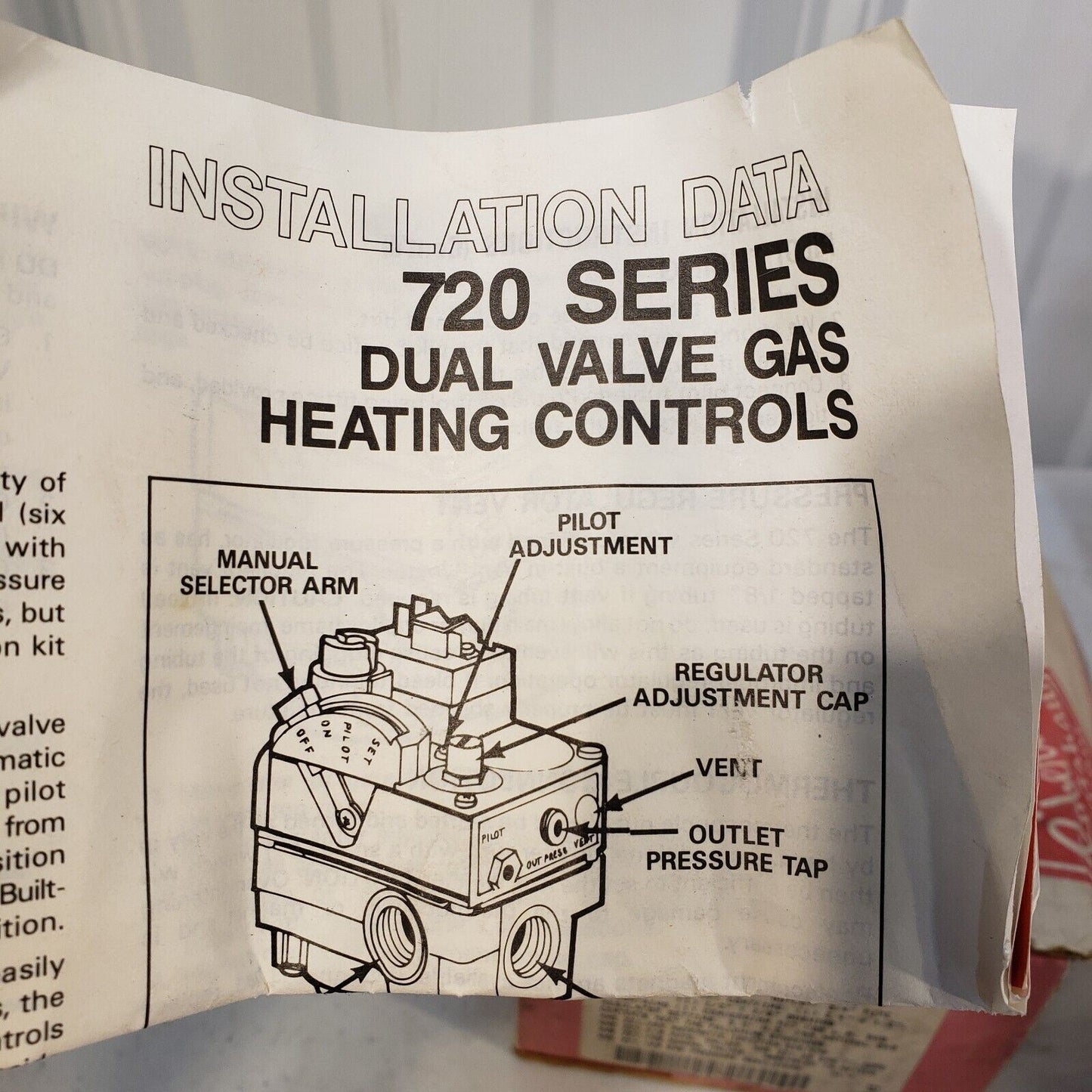 ROBERT SHAW Gas Valve 7200ER 7A7-A18-001 7A7-A1B-001 720-400 Dual Valve Uni Kit