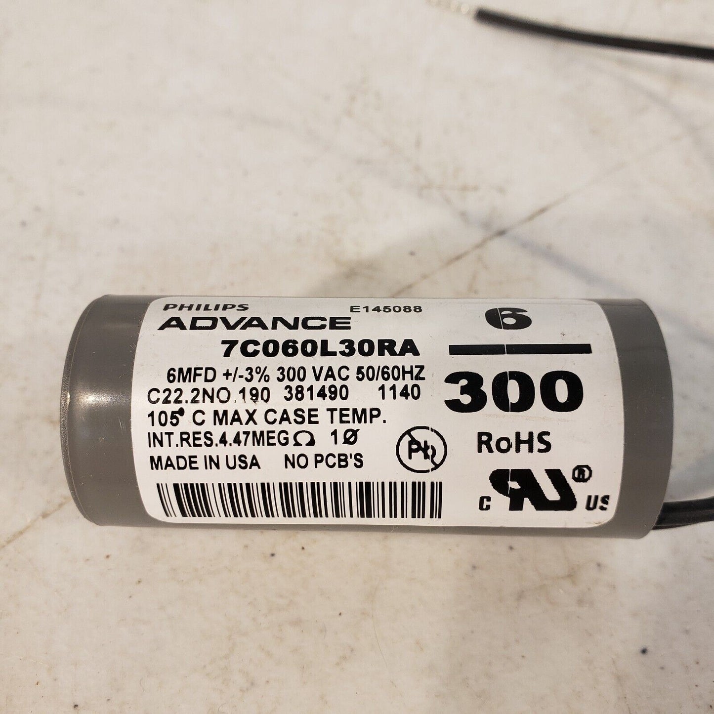 Single Phillips Advance 7C060L30RA Capacitor