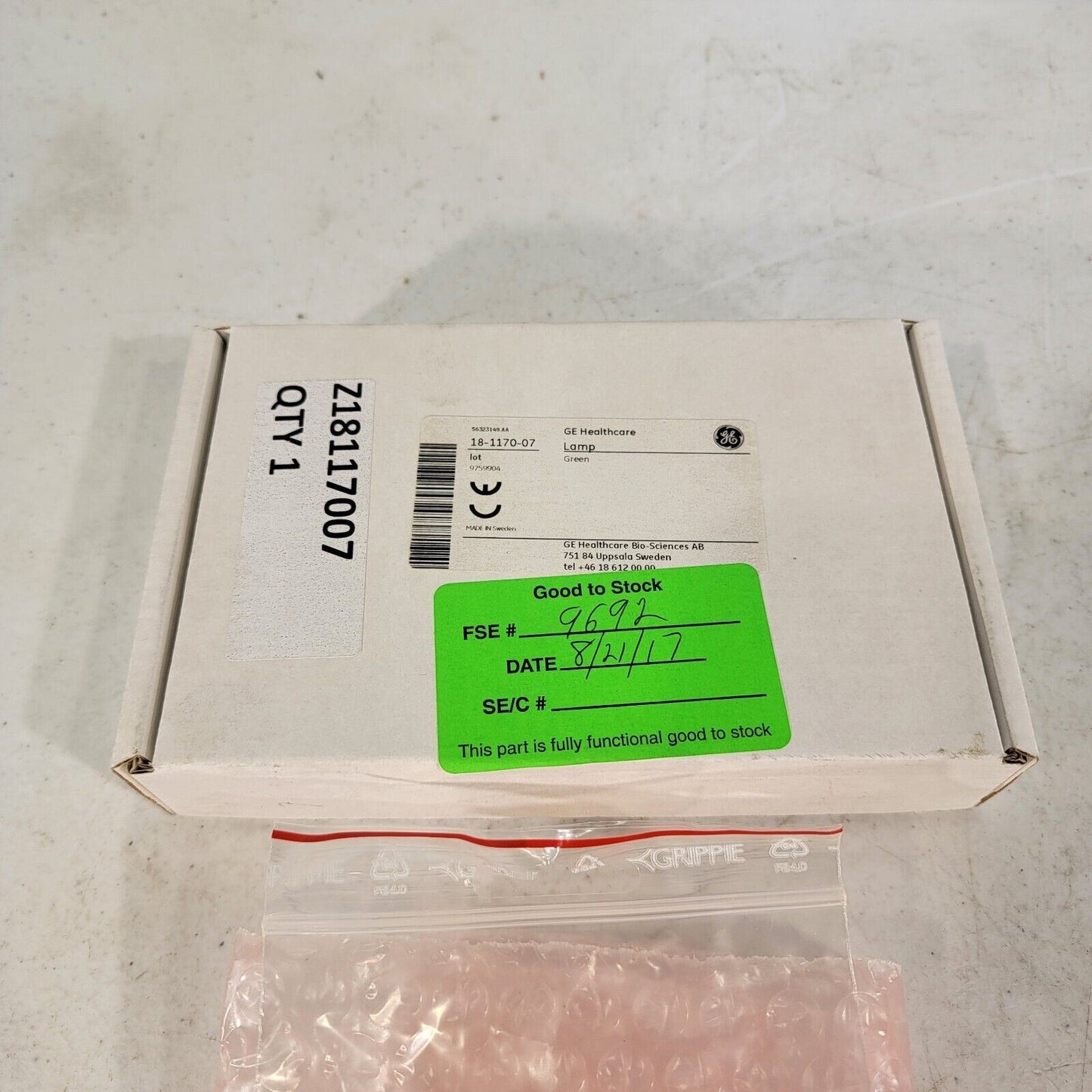 GE Healthcare 18-1170-07 UV-901 Green Lamp 61-0000.02 48v