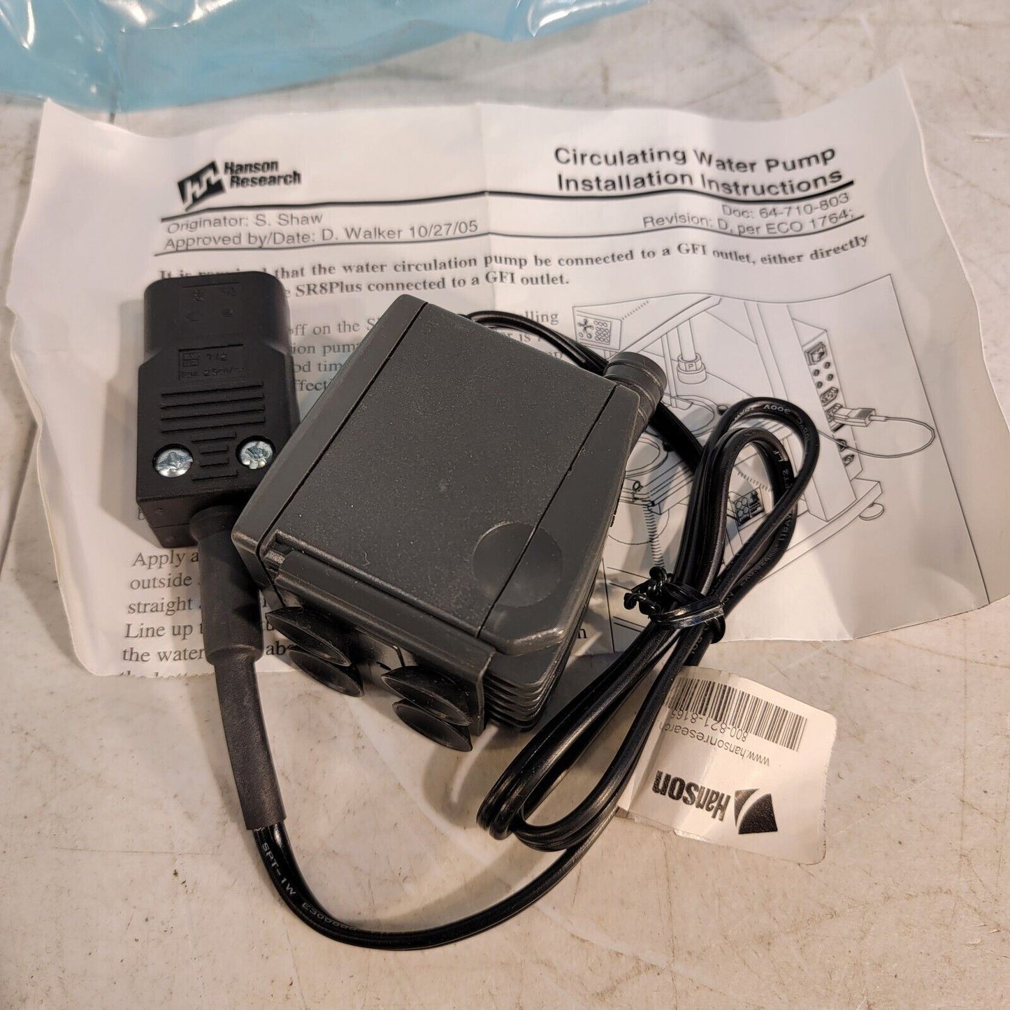 Teledyne Hanson Circulating Water Pump 120v 456L/Hr 64-710-410