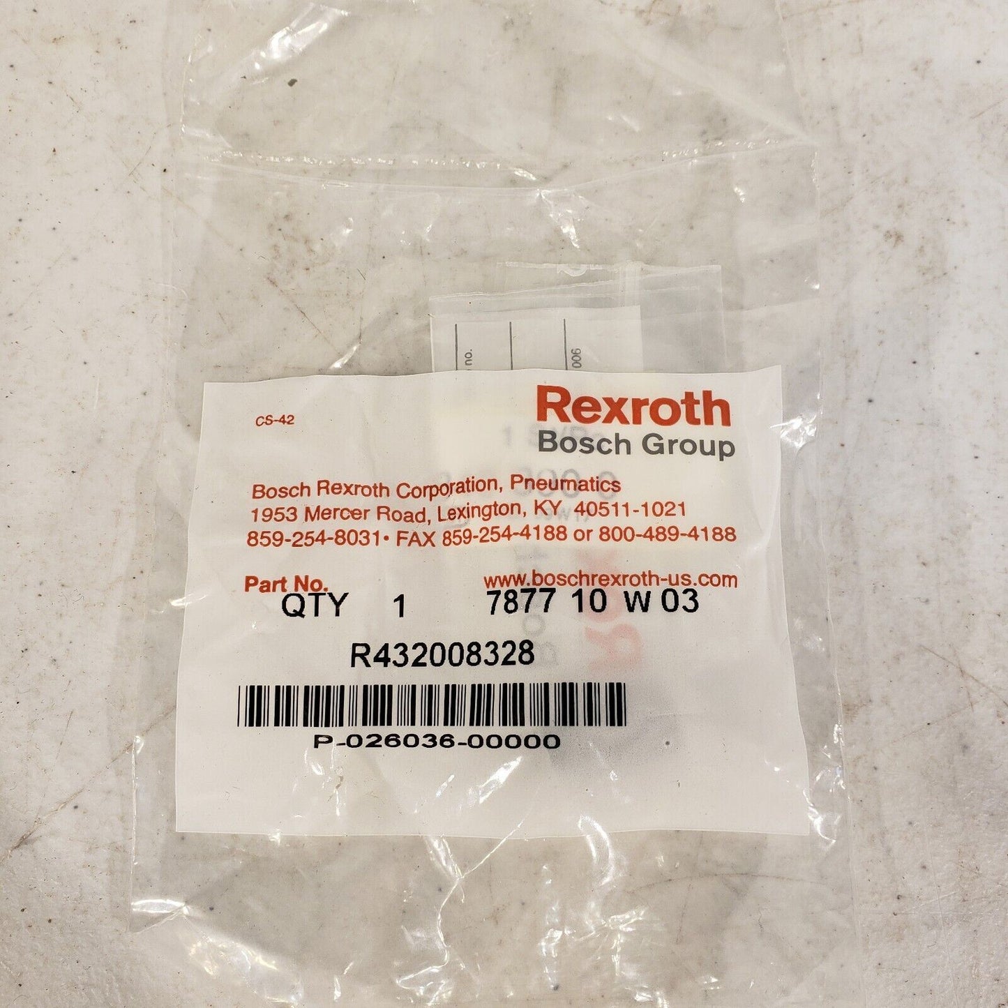 Rexroth Bosch R432008328 Elbow Assembly Repair Kit Pneumatic 7877 10 W 03