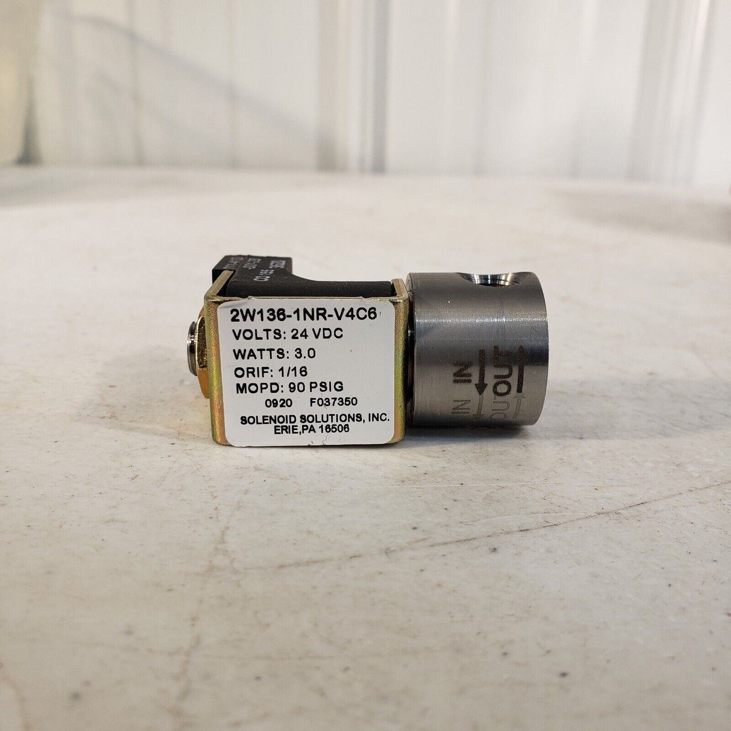 Solenoid Solutions 2W136-1NR-V4C6 Pneumatic Junction 24VDC 3.0W 1/16"