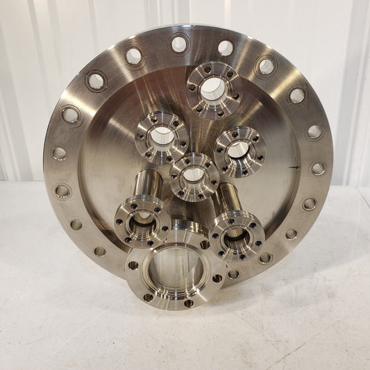 8" Rotating CF Flange DN160CF w/ 6x DN16CF and 1x DN35CF Stainless High Vacuum