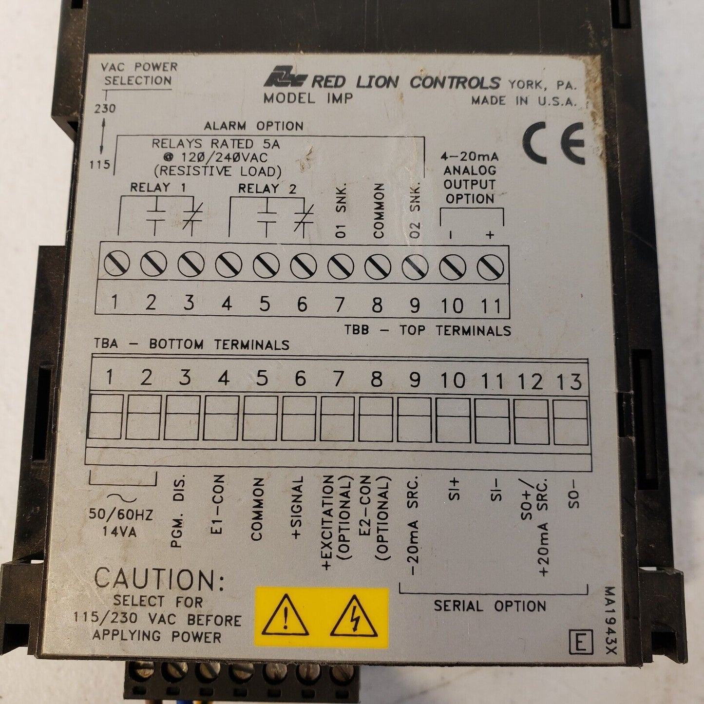 Red Lion Controls IMP20000 intelligent meter for process inputs