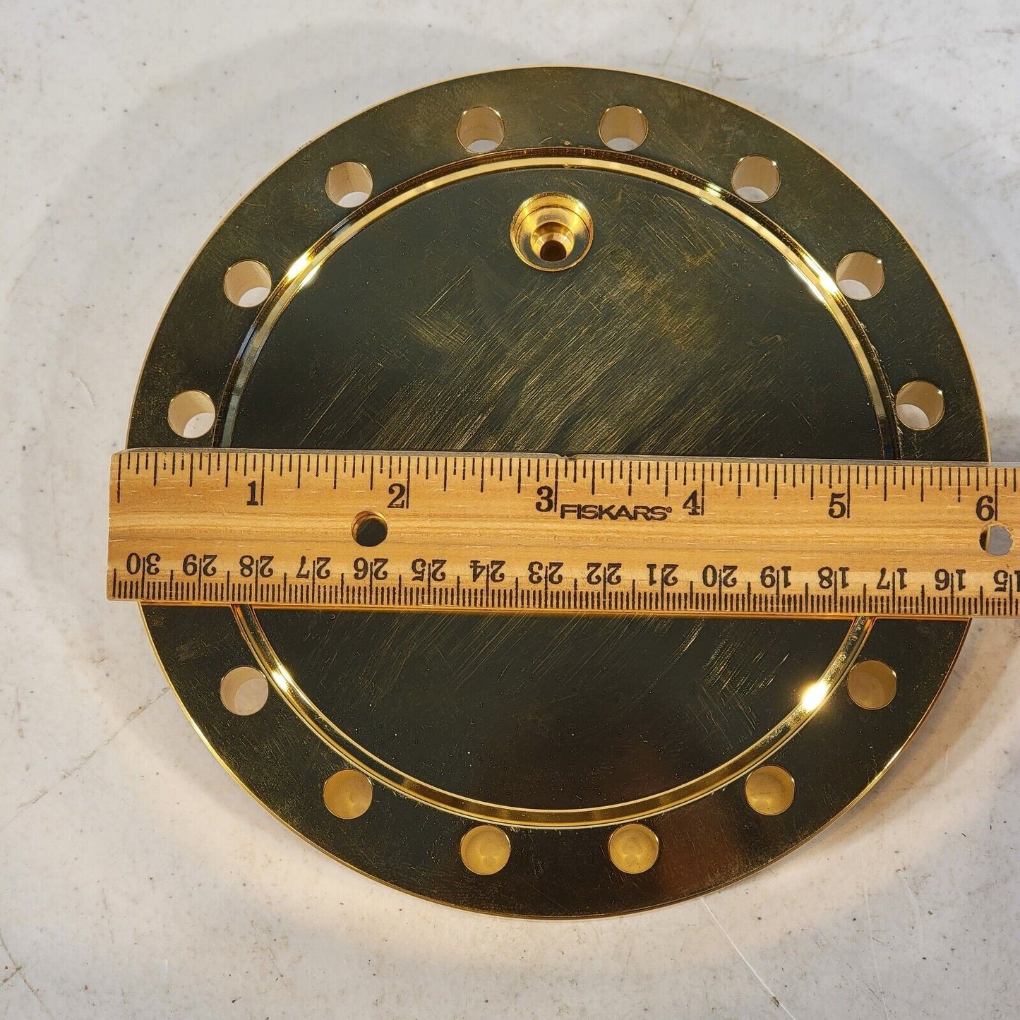 Gold Coated DN100CF 6" CF Conflat Flange w/ 1/4" Swagelok Gas Feedthrough
