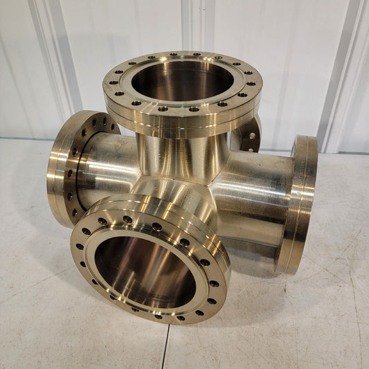 Huntington 5-Way DN100CF 6" Conflat CF Cross Stainless Steel High Vacuum Chamber