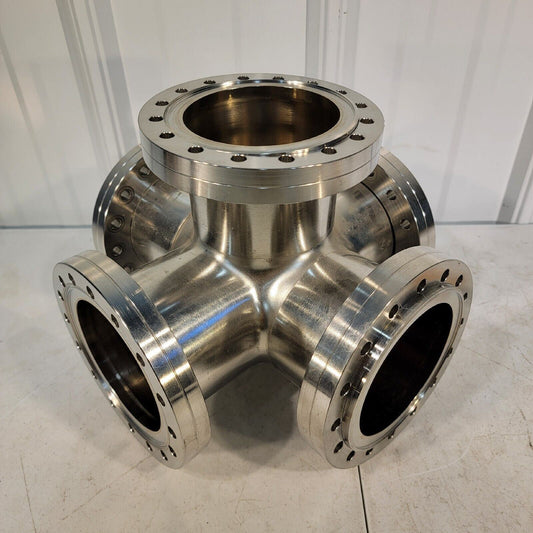Huntington 5-Way DN100CF 6" Conflat CF Cross Stainless Steel High Vacuum Chamber