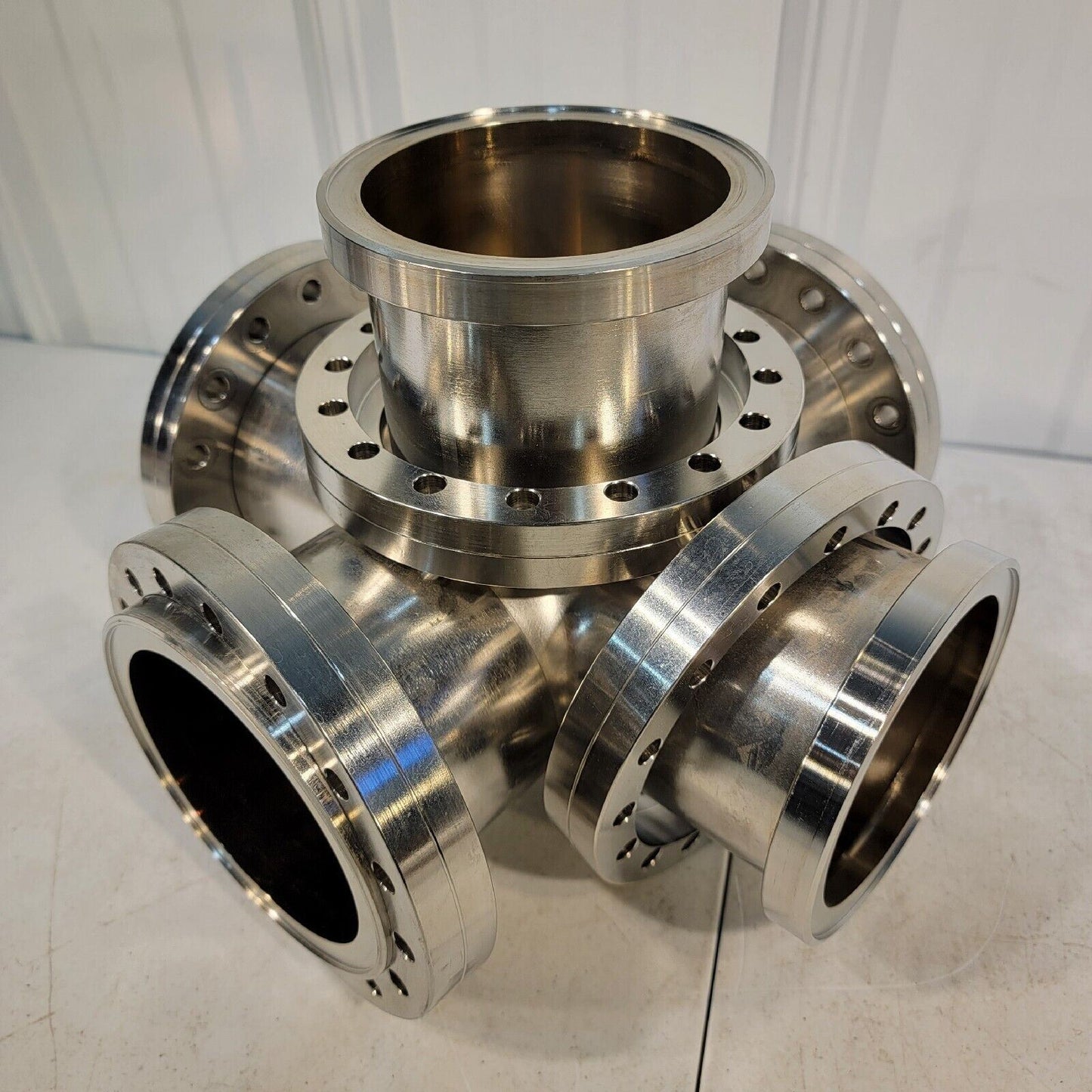 Huntington 5-Way DN100CF 6" Conflat CF Cross Stainless Steel High Vacuum Chamber