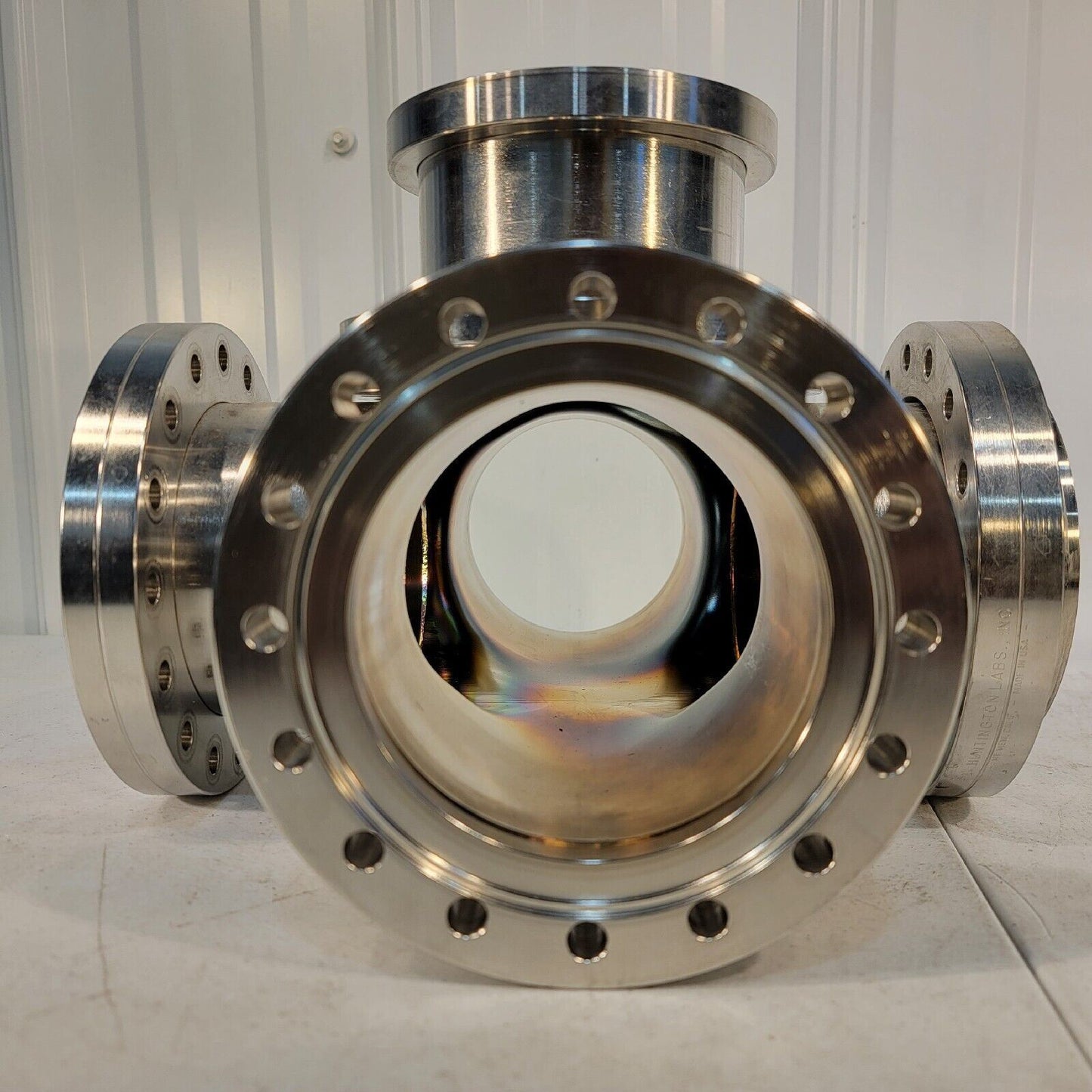 Huntington 5-Way DN100CF 6" Conflat CF Cross Stainless Steel High Vacuum Chamber