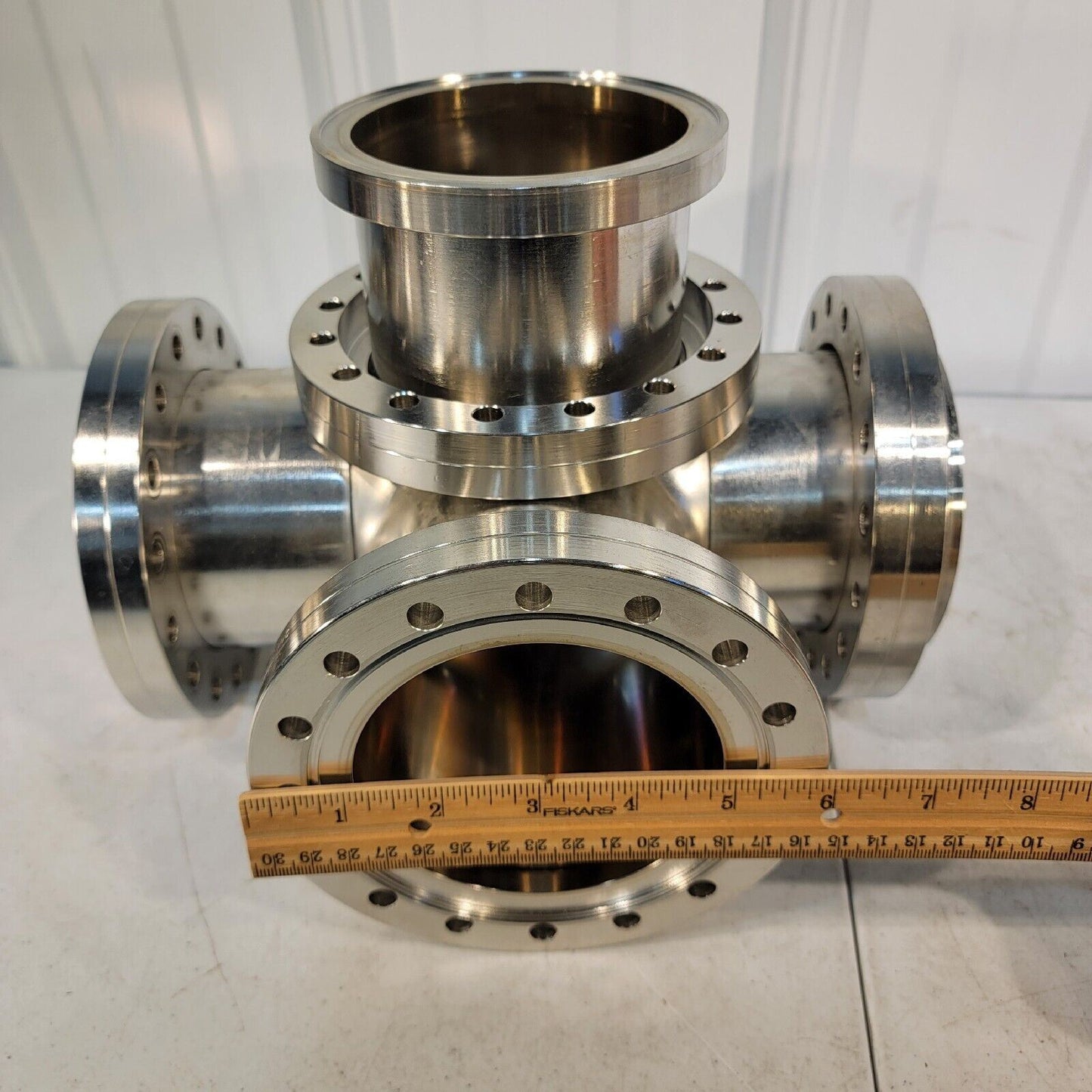 Huntington 5-Way DN100CF 6" Conflat CF Cross Stainless Steel High Vacuum Chamber