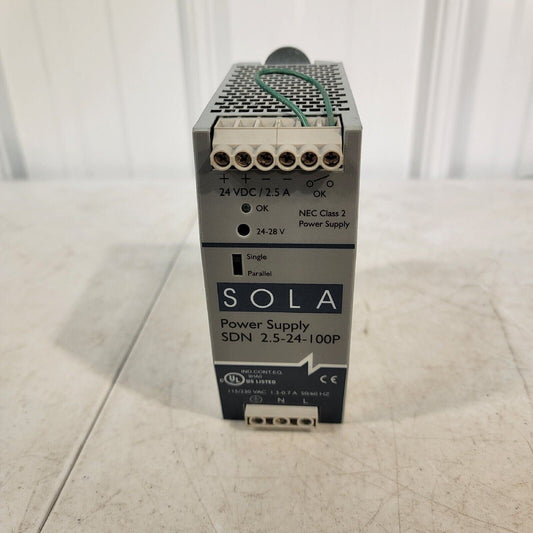 SOLA SDN 2.5-24-100P Power Supply Sola 24v 2.5A NEC Class 2 115/230VAC