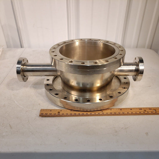 10" DN200CF to 8" DN160CF and 2x 2.75" DN35CF 4 Way Reducer Cross CF