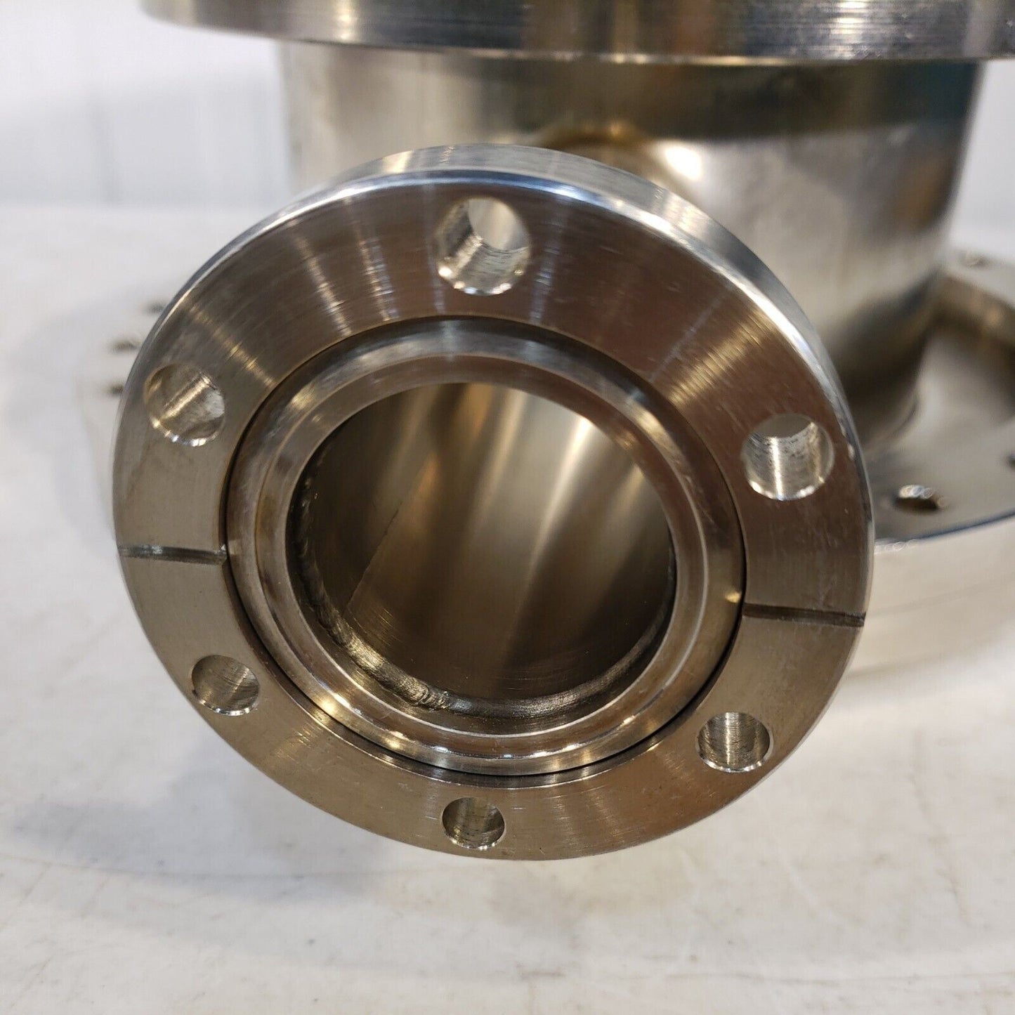 10" DN200CF to 8" DN160CF and 2x 2.75" DN35CF 4 Way Reducer Cross CF