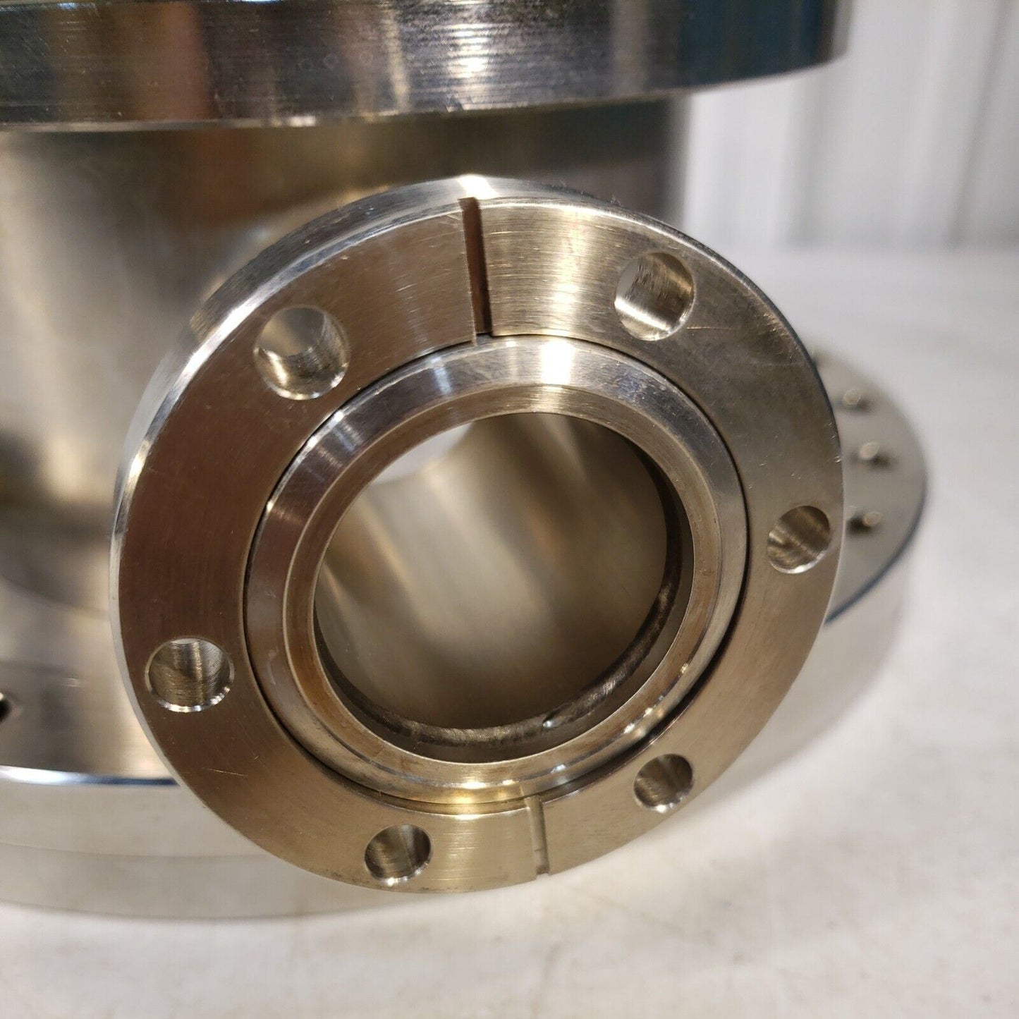 10" DN200CF to 8" DN160CF and 2x 2.75" DN35CF 4 Way Reducer Cross CF