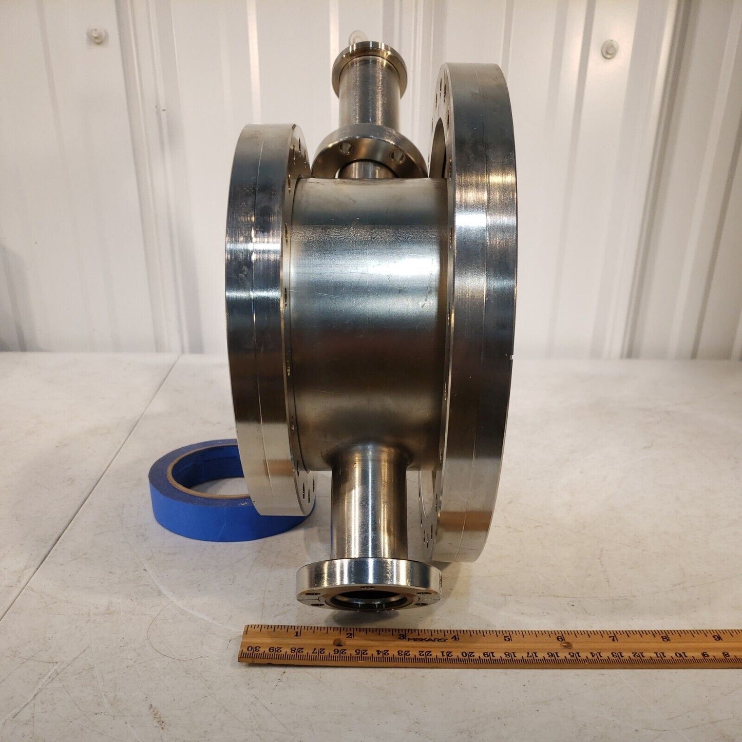 10" DN200CF to 8" DN160CF and 2x 2.75" DN35CF 4 Way Reducer Cross CF