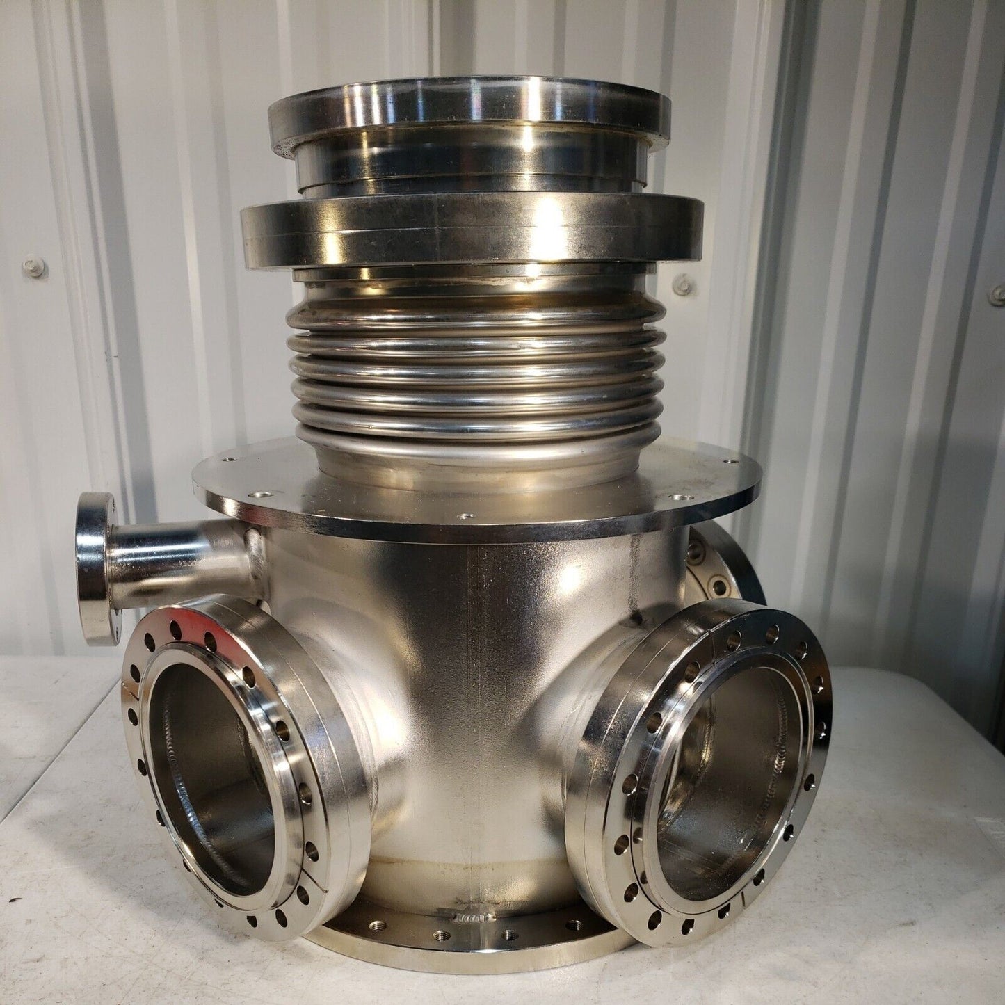 UHV Stainless Steel High Vacuum Chamber w/ Bellows, Conflat 10", 8" CF Flanges