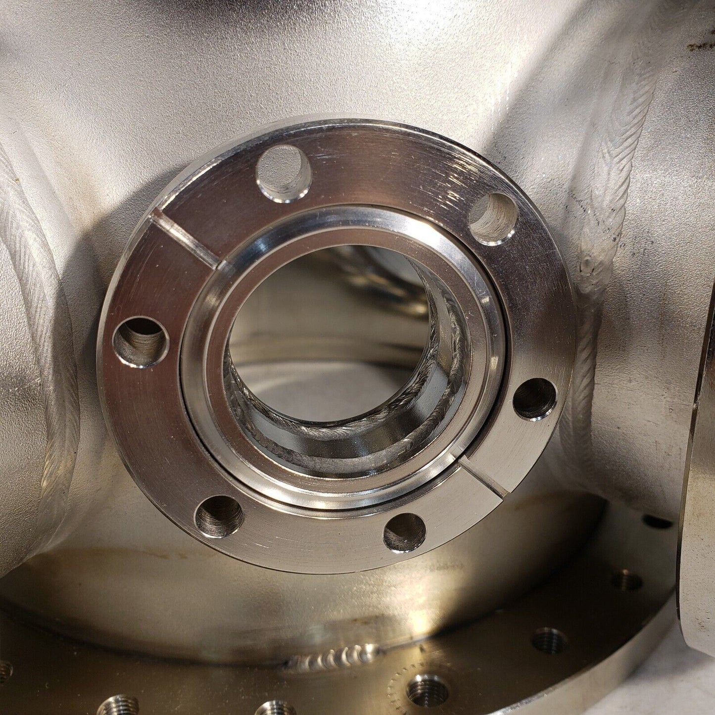 UHV Stainless Steel High Vacuum Chamber w/ Bellows, Conflat 10", 8" CF Flanges