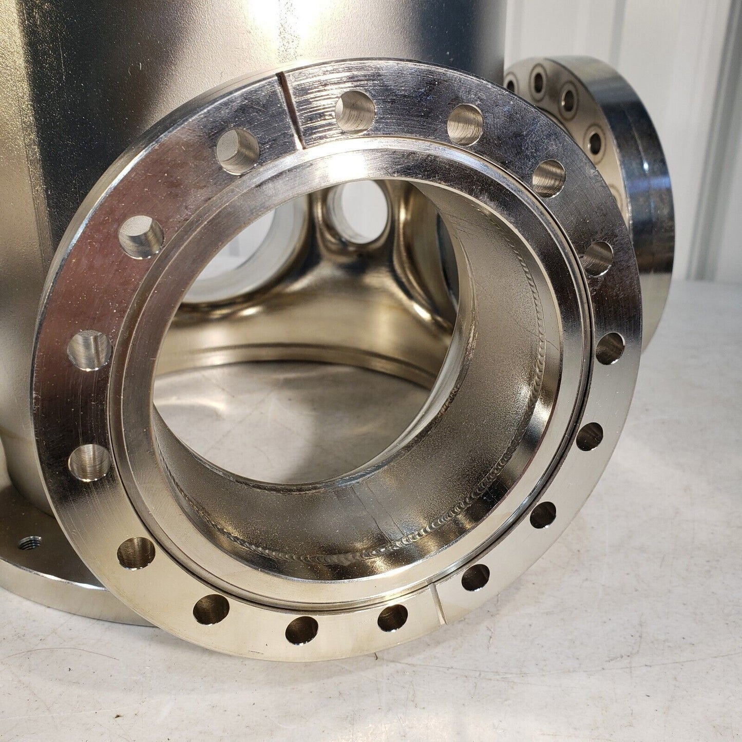UHV Stainless Steel High Vacuum Chamber w/ Bellows, Conflat 10", 8" CF Flanges