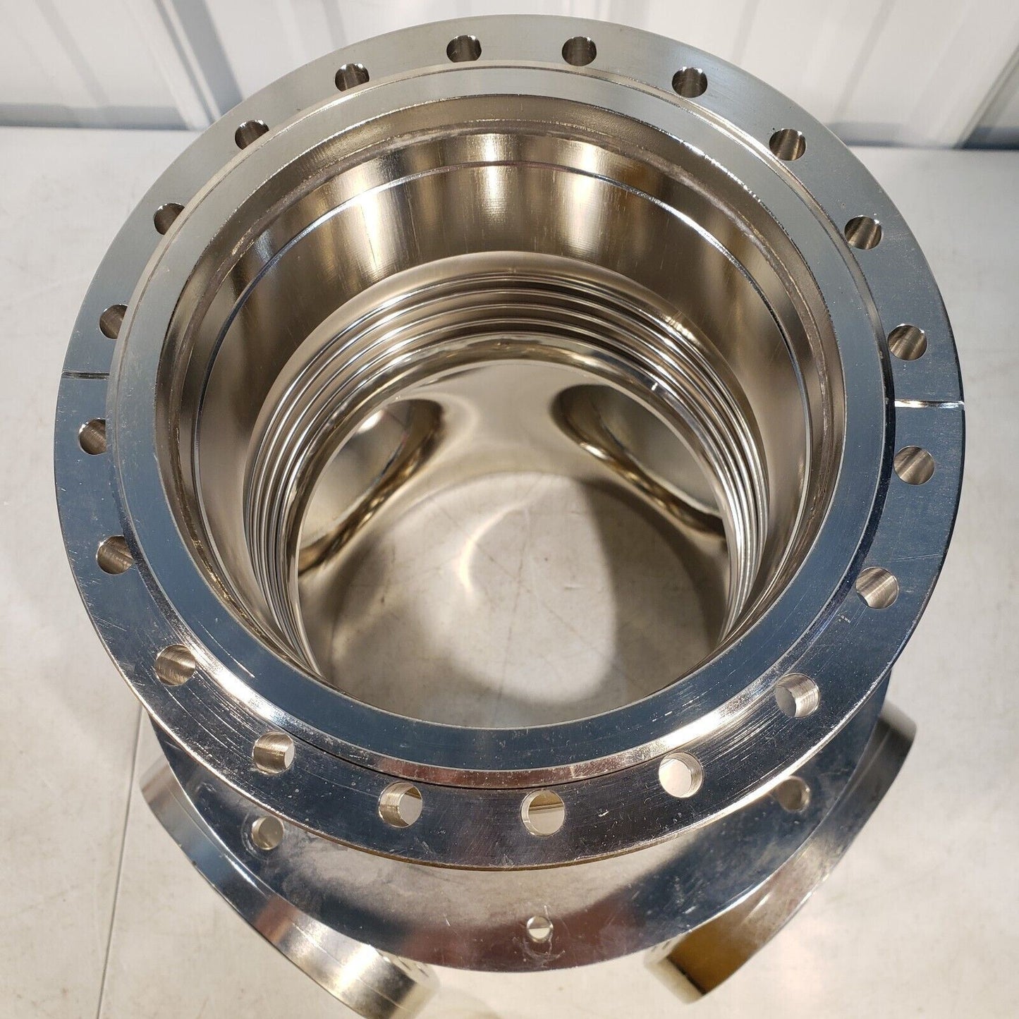 UHV Stainless Steel High Vacuum Chamber w/ Bellows, Conflat 10", 8" CF Flanges
