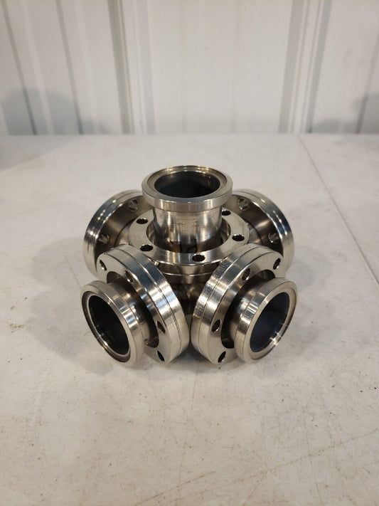 2.75" DN35CF 5-Way Cross Rotatable 5" L Huntington VF-5150 High Vacuum Stainless