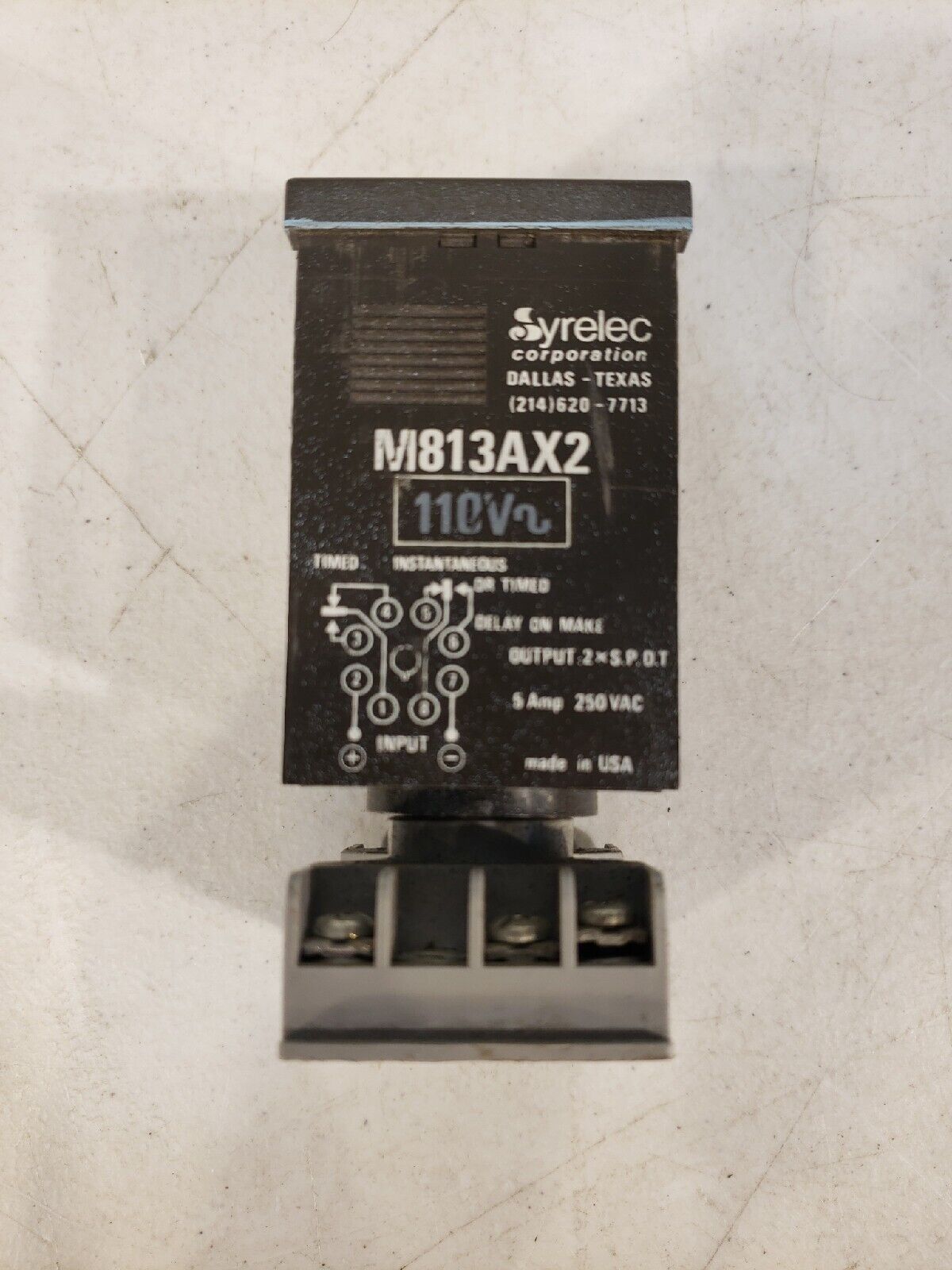 Syrelec M813AX2-12D Crouzet Control Timer Module 110v